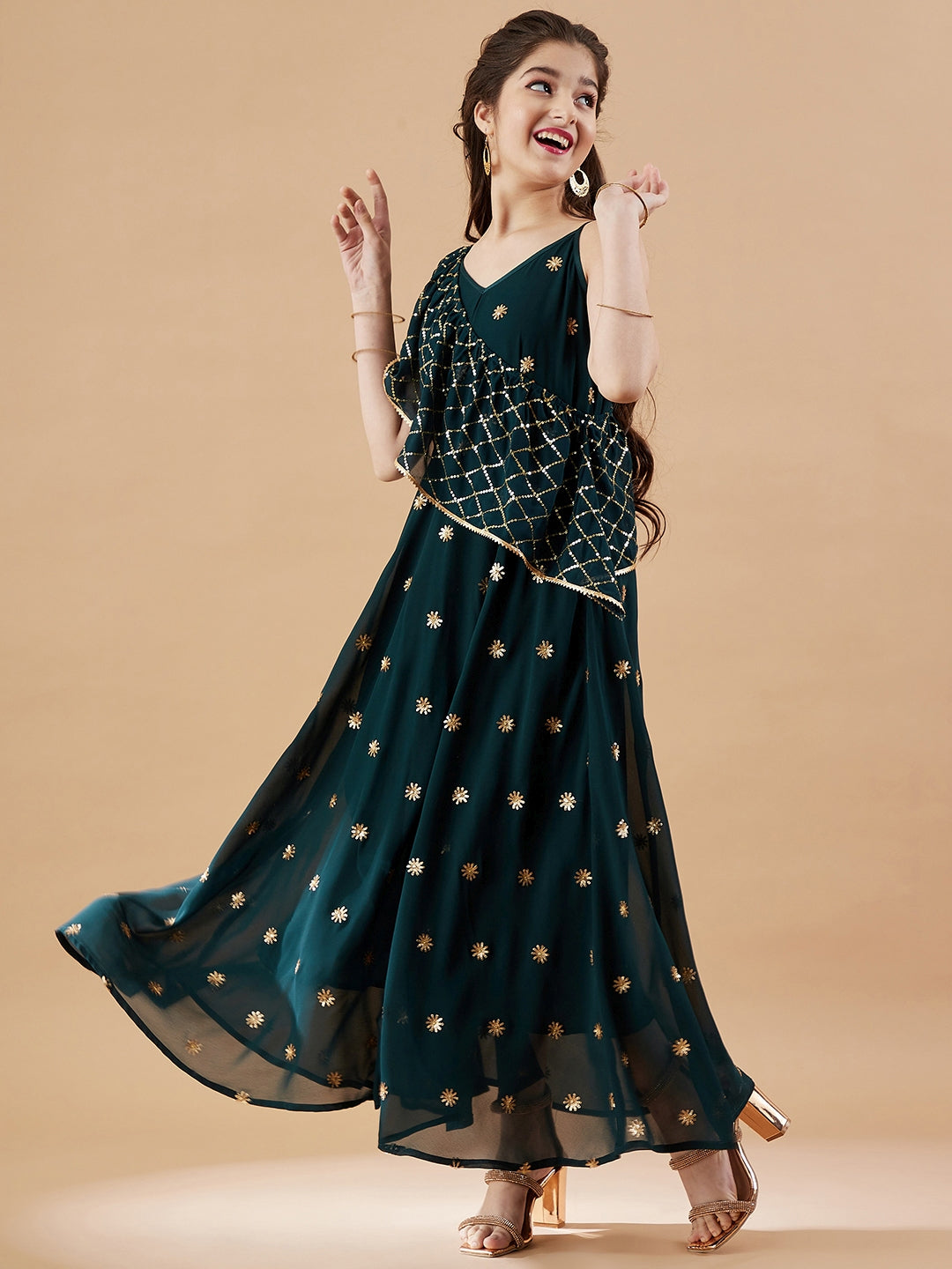 Embellished Georgette Maxi Dress