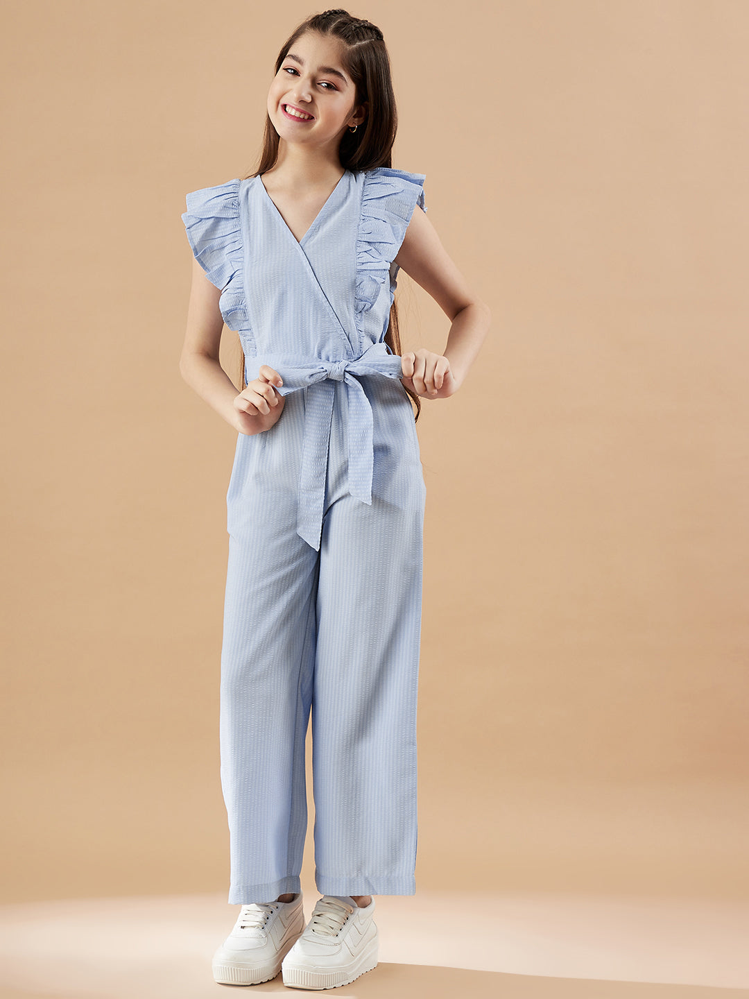 Girls Blue Basic Jumpsuit