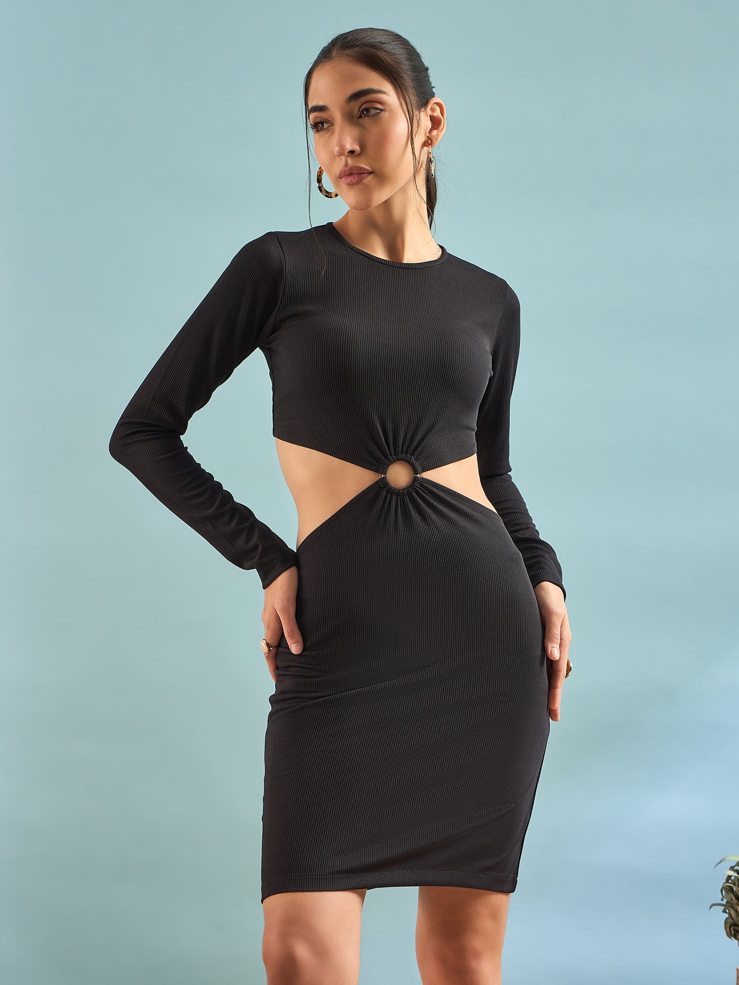 Black Cut-Outs Bodycon Dress
