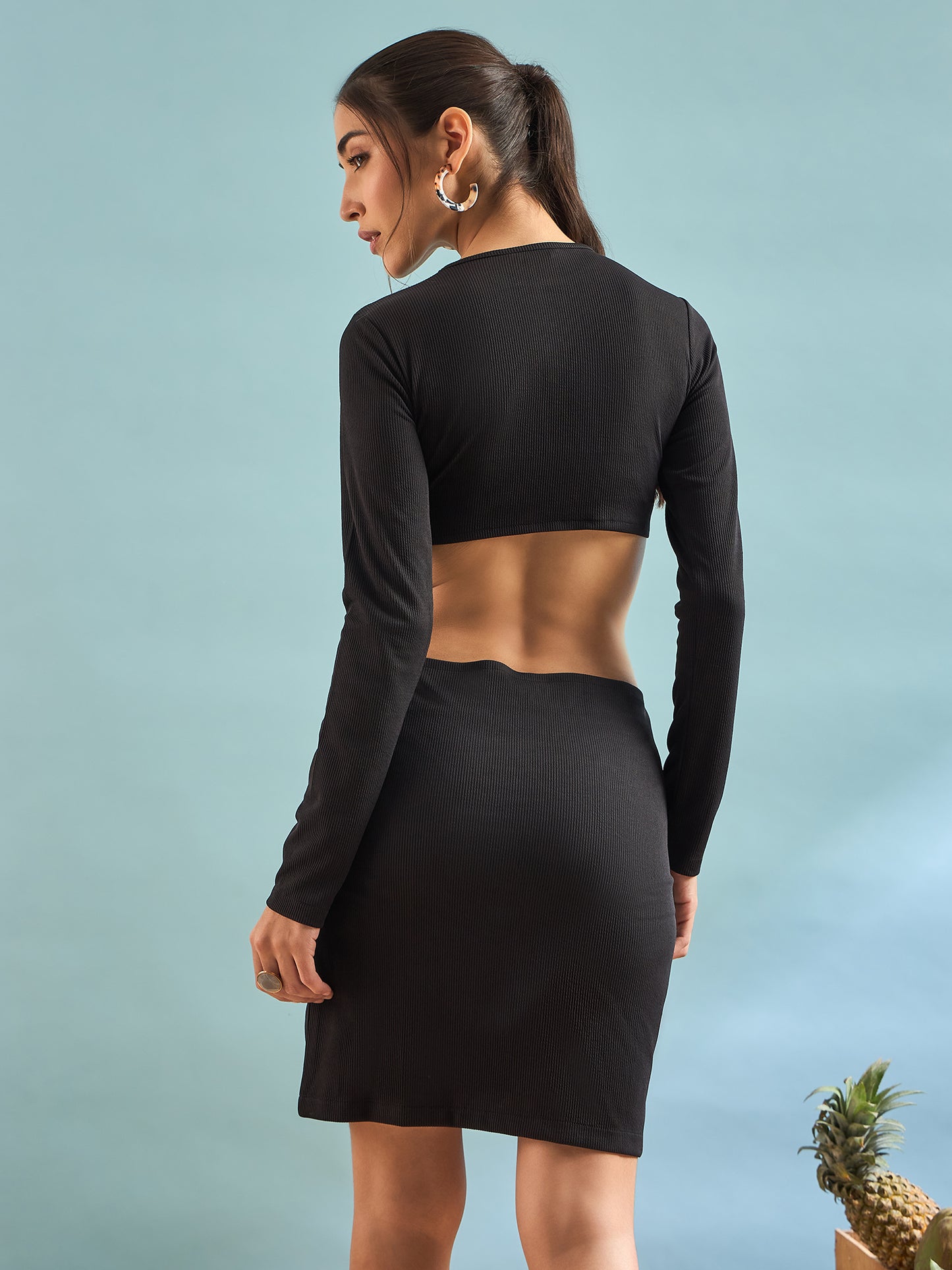 Black Cut-Outs Bodycon Dress