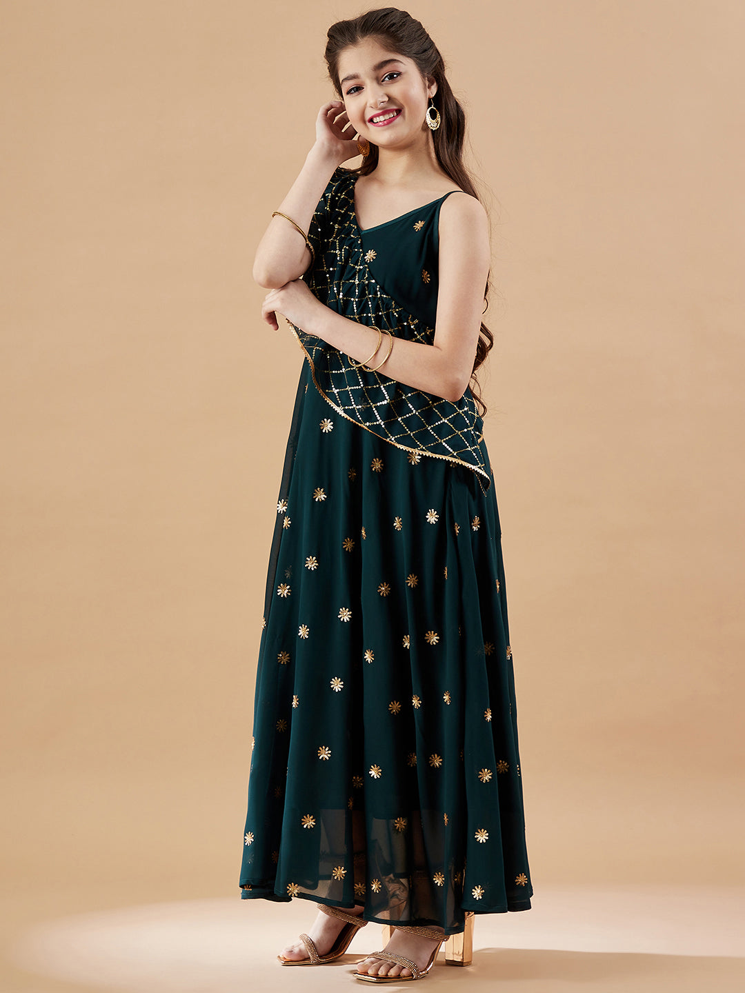 Embellished Georgette Maxi Dress