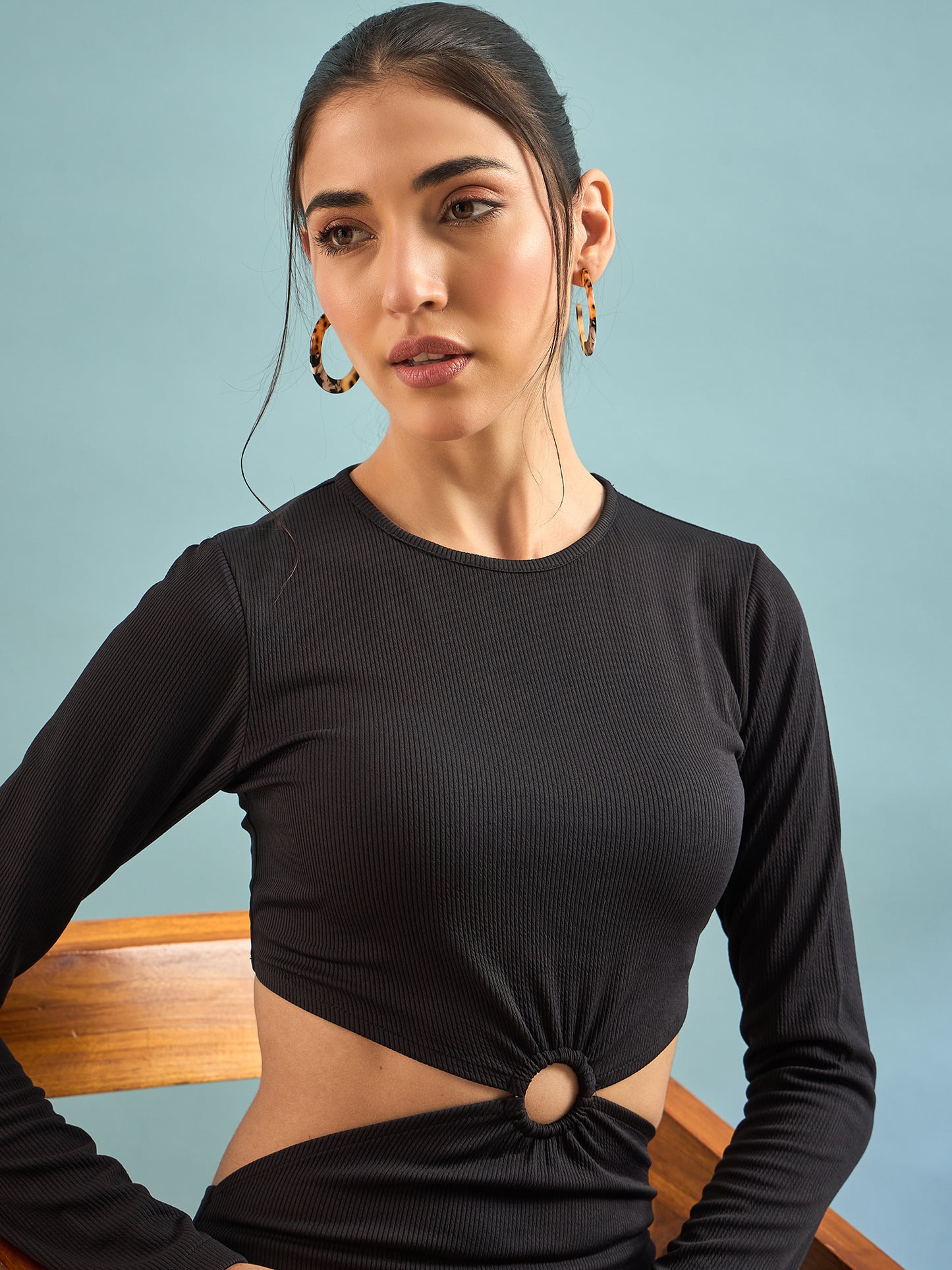 Black Cut-Outs Bodycon Dress