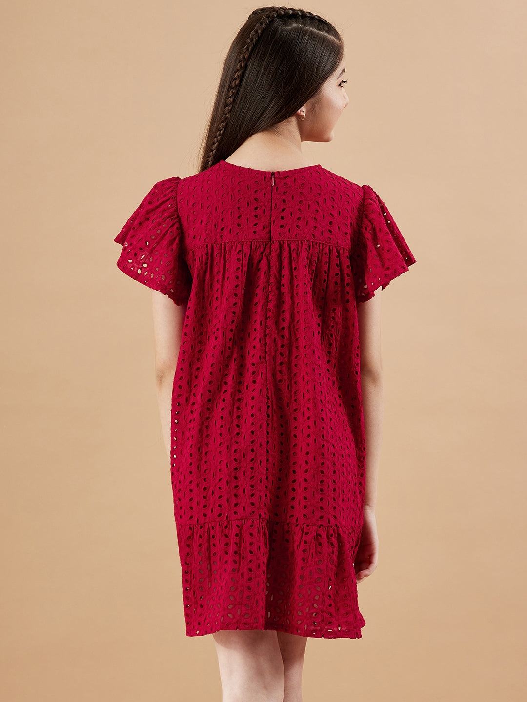 Girls Round Neck Empire Dress