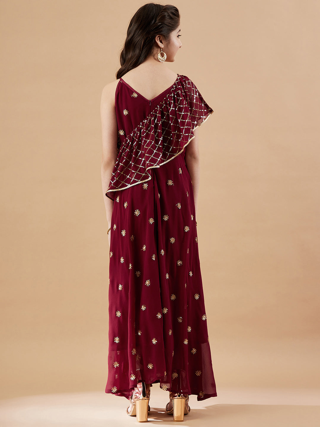 Embellished Georgette Maxi Dress