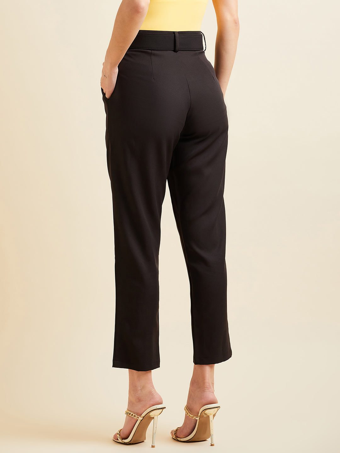Comfort High-Rise Formal Pleated Peg Trousers