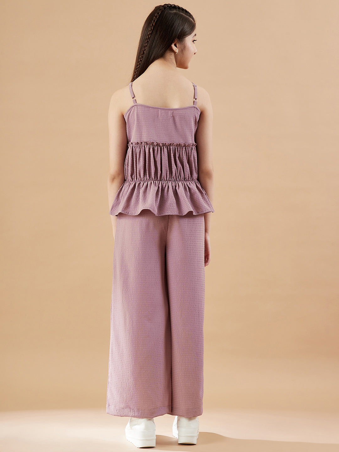 Girls Pink Top with Trousers Set