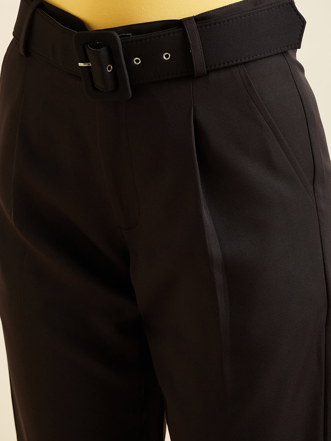 Comfort High-Rise Formal Pleated Peg Trousers