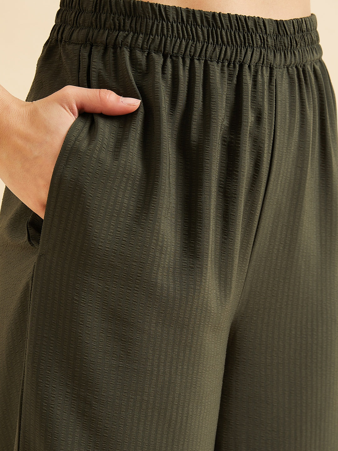 Seersucker Oversized Loose Fit Shirt With Trouser Co-Ords