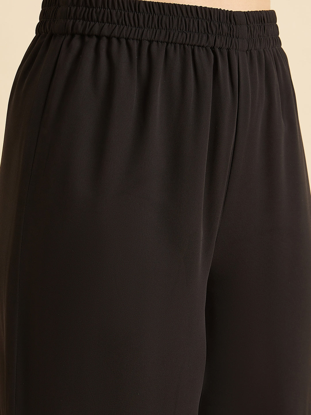 Black Embellished Mirror Work Kurta With Sharara & Dupatta