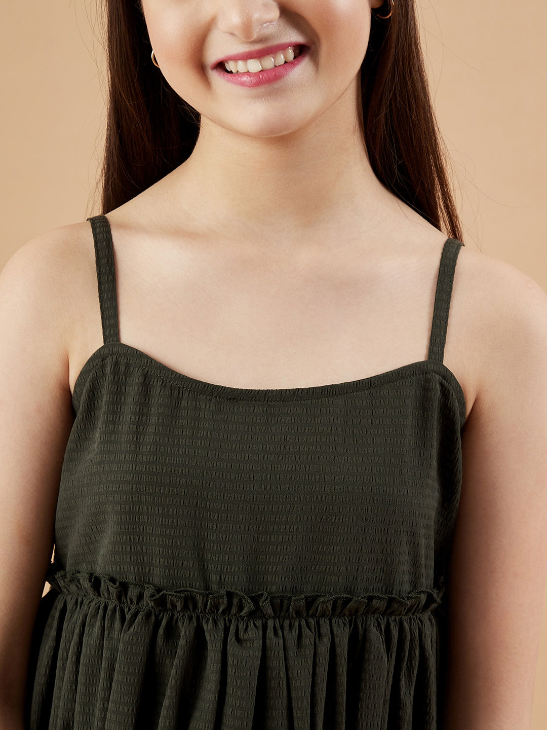 Girls Olive Top with Trousers Set