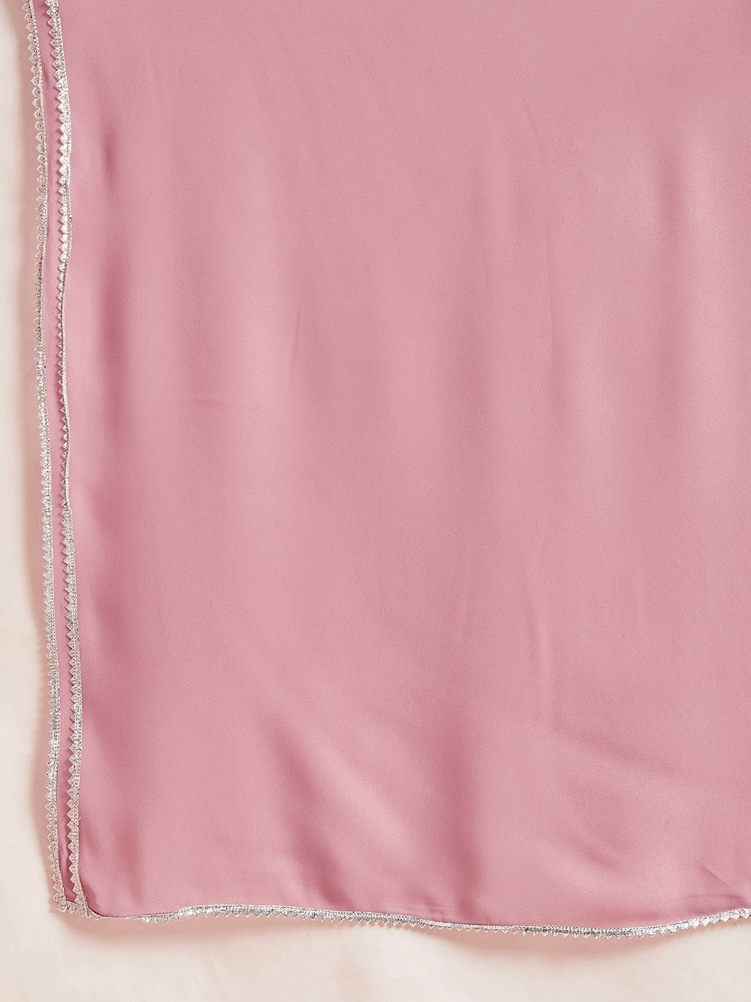 Pink Embellished Mirror Work Kurta With Sharara & Dupatta