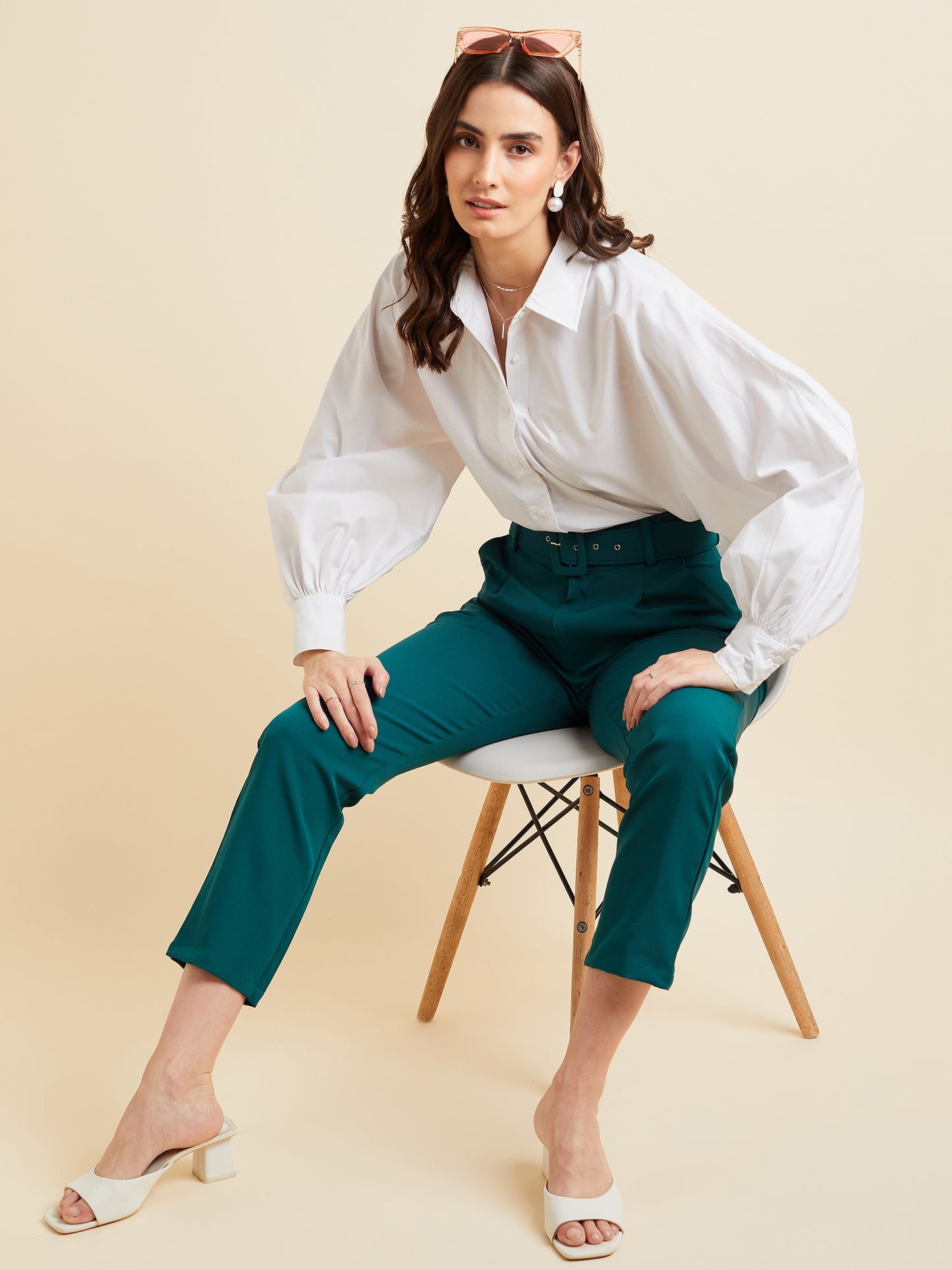 Comfort High-Rise Pleated Formal Peg Trousers