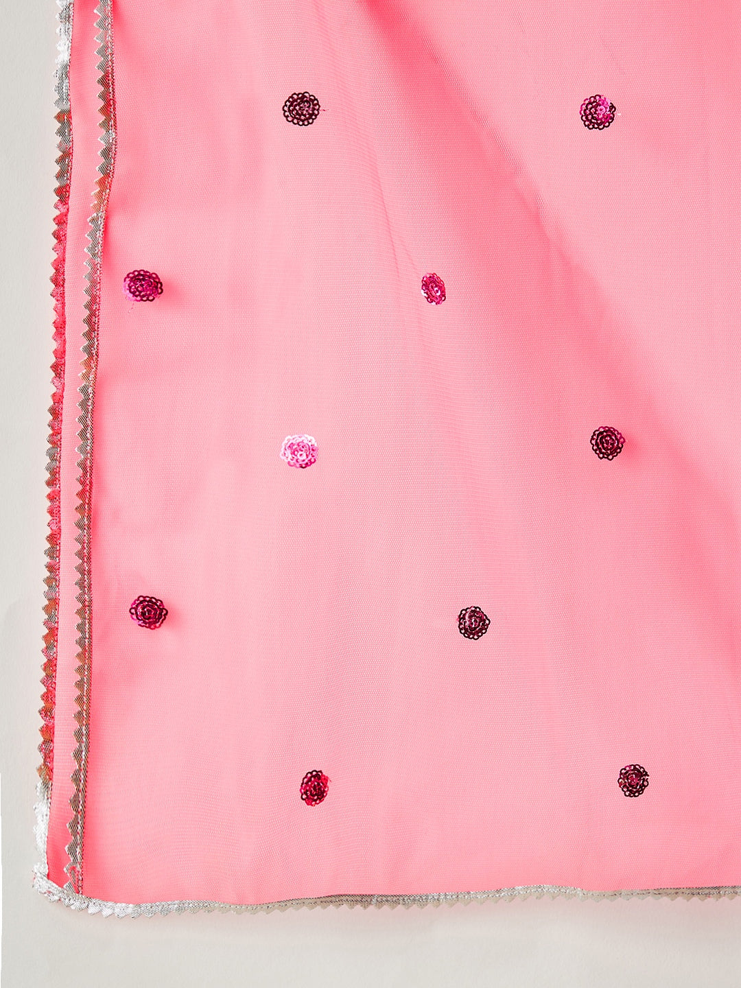 Girls Tiered Gotta Patti Kurti with Dhoti Pants & With Dupatta