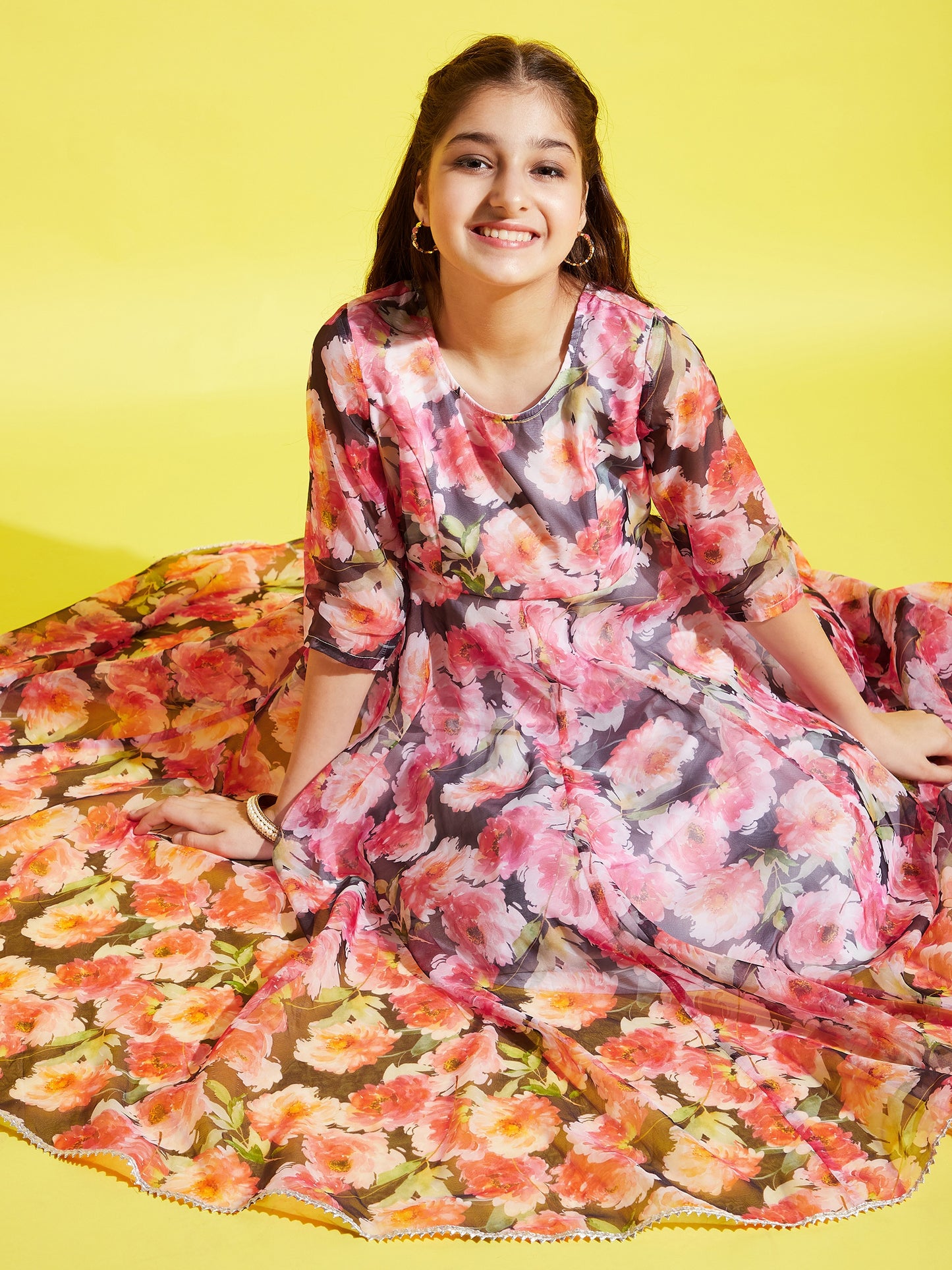 Pink Floral Maxi Maxi Dress