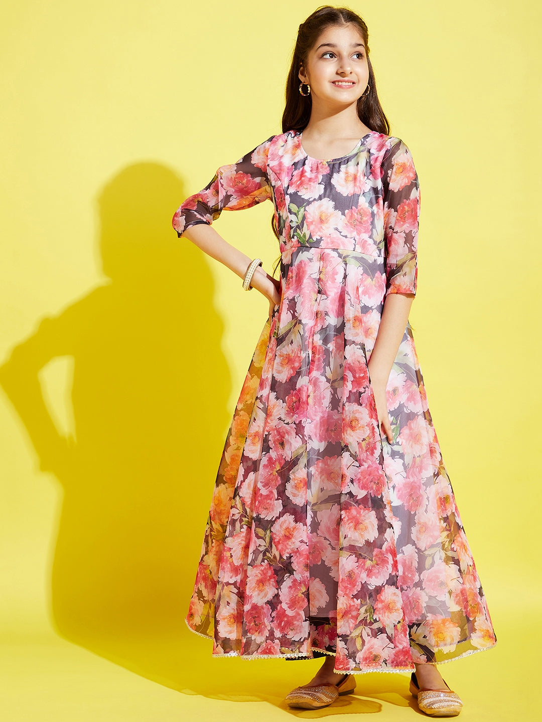 Pink Floral Maxi Maxi Dress