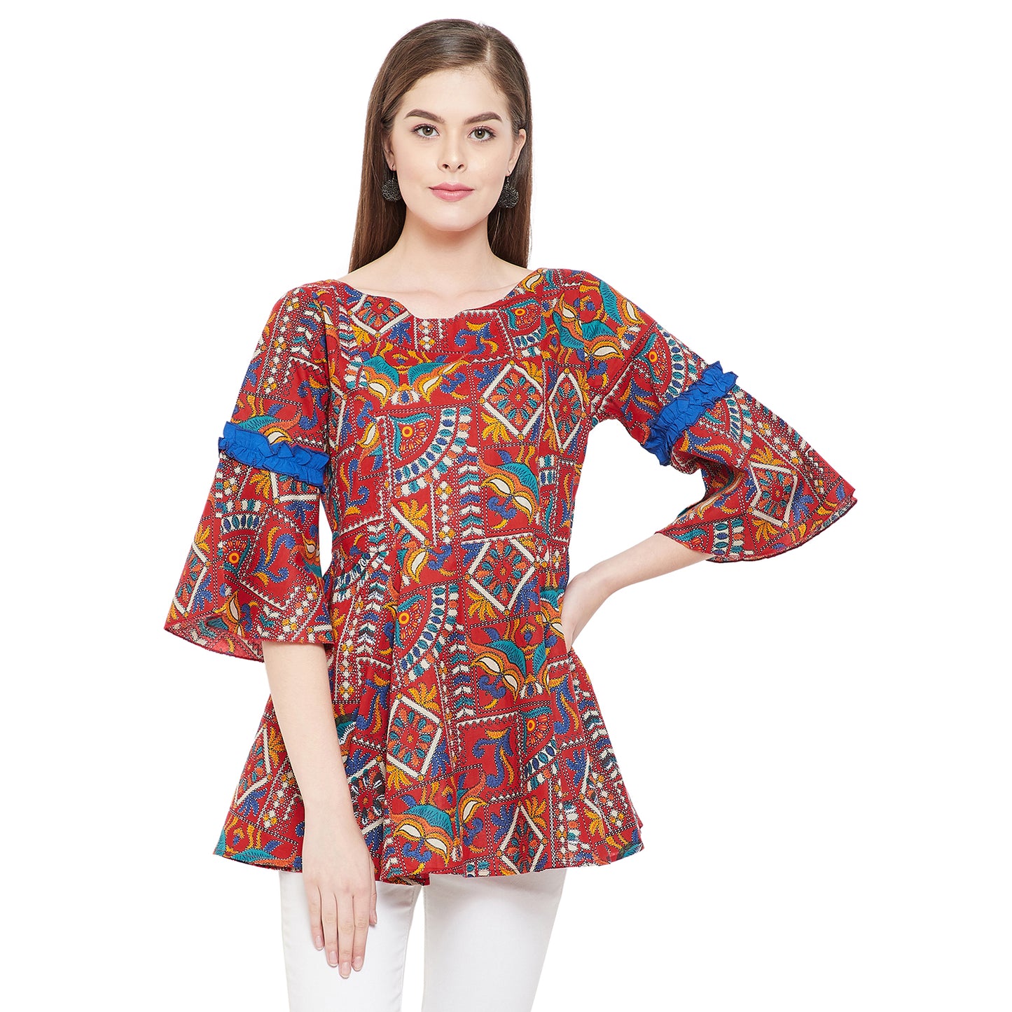 Women's Cotton Fabric Regular Tops
