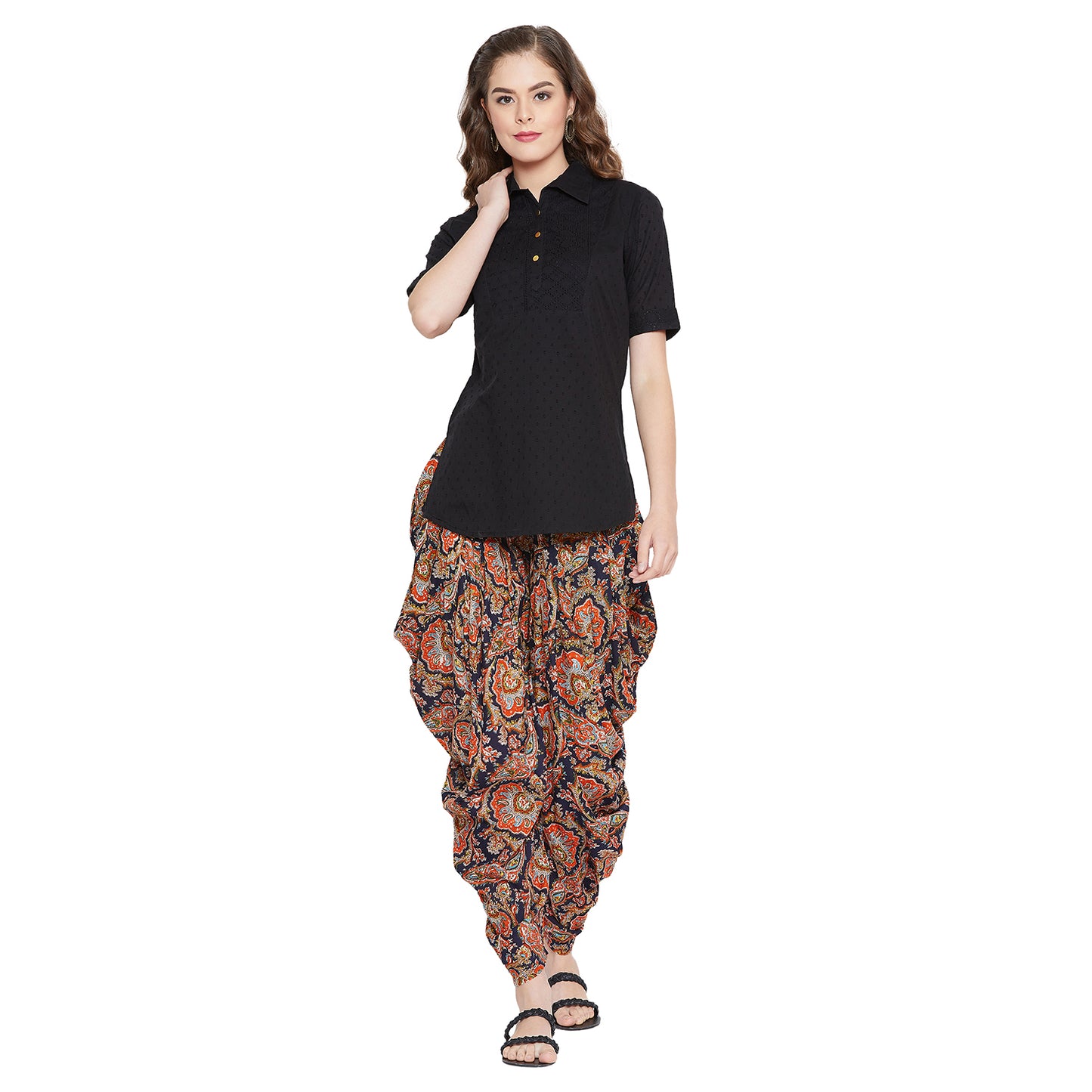 Women's Cotton Straight Kurta and Dhoti Pant Set