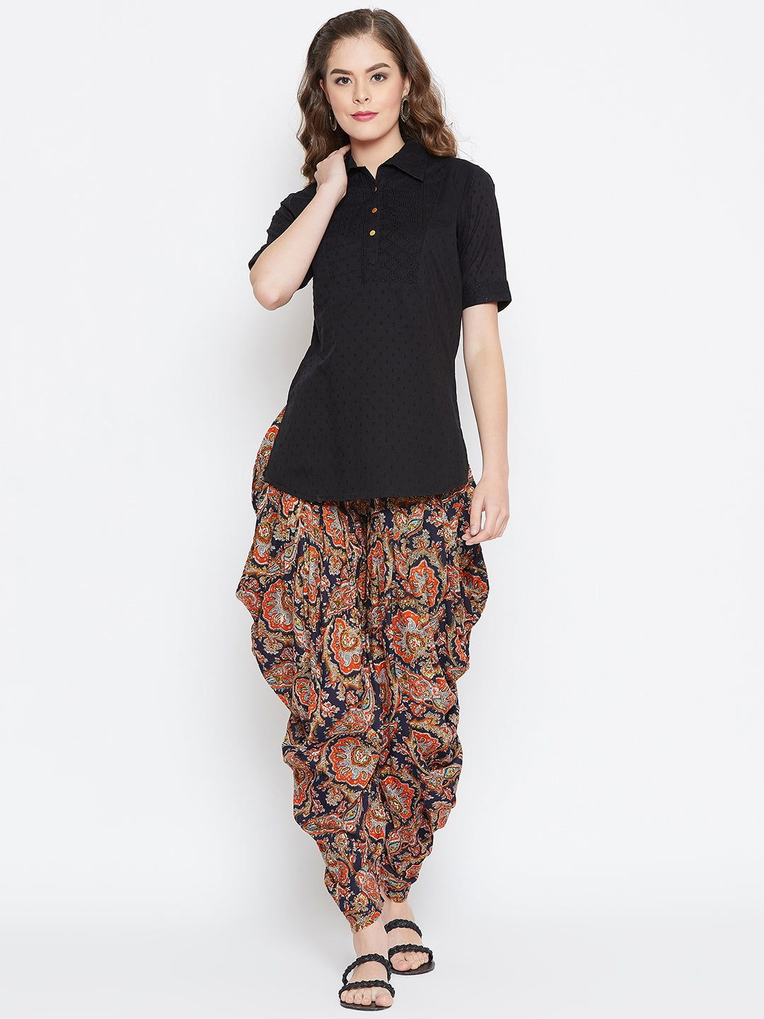 Women's Cotton Straight Kurta and Dhoti Pant Set