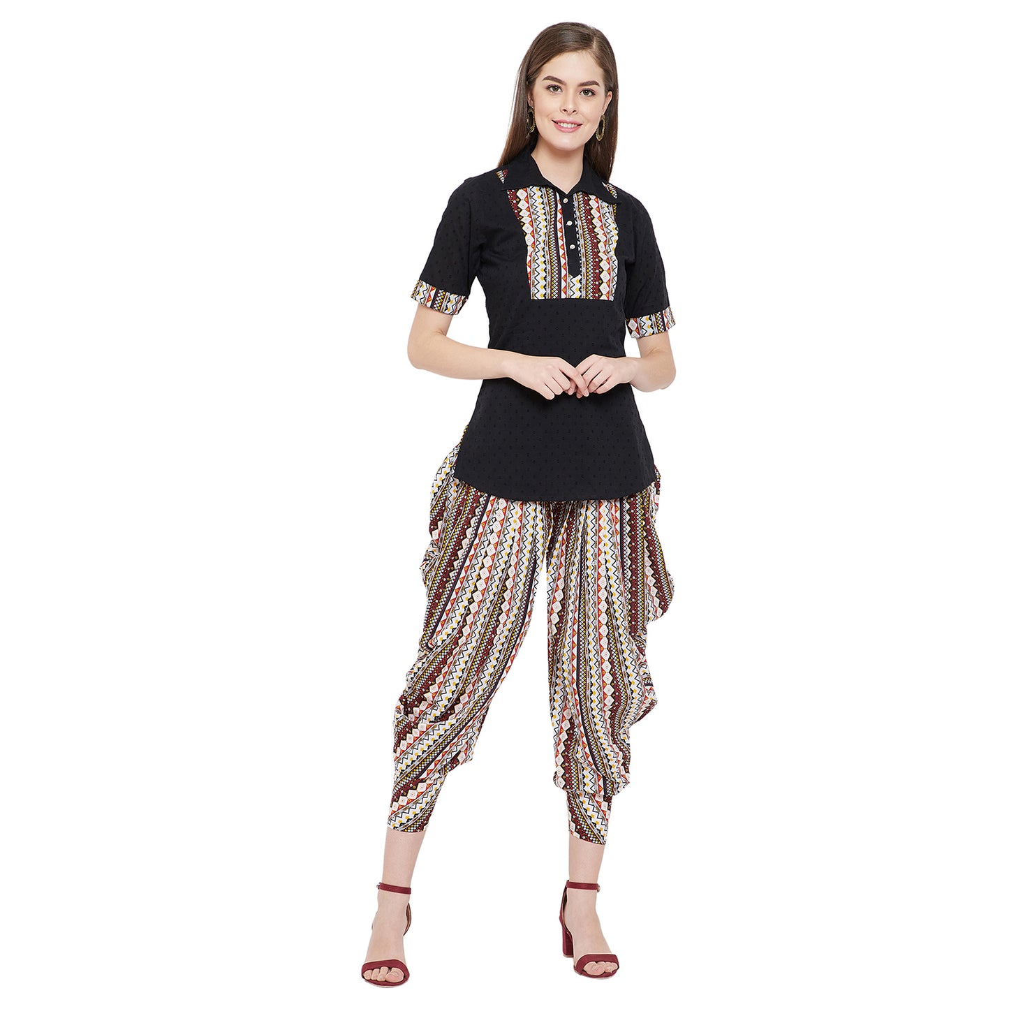 Women's Cotton Straight Kurta and Dhoti Pant Set