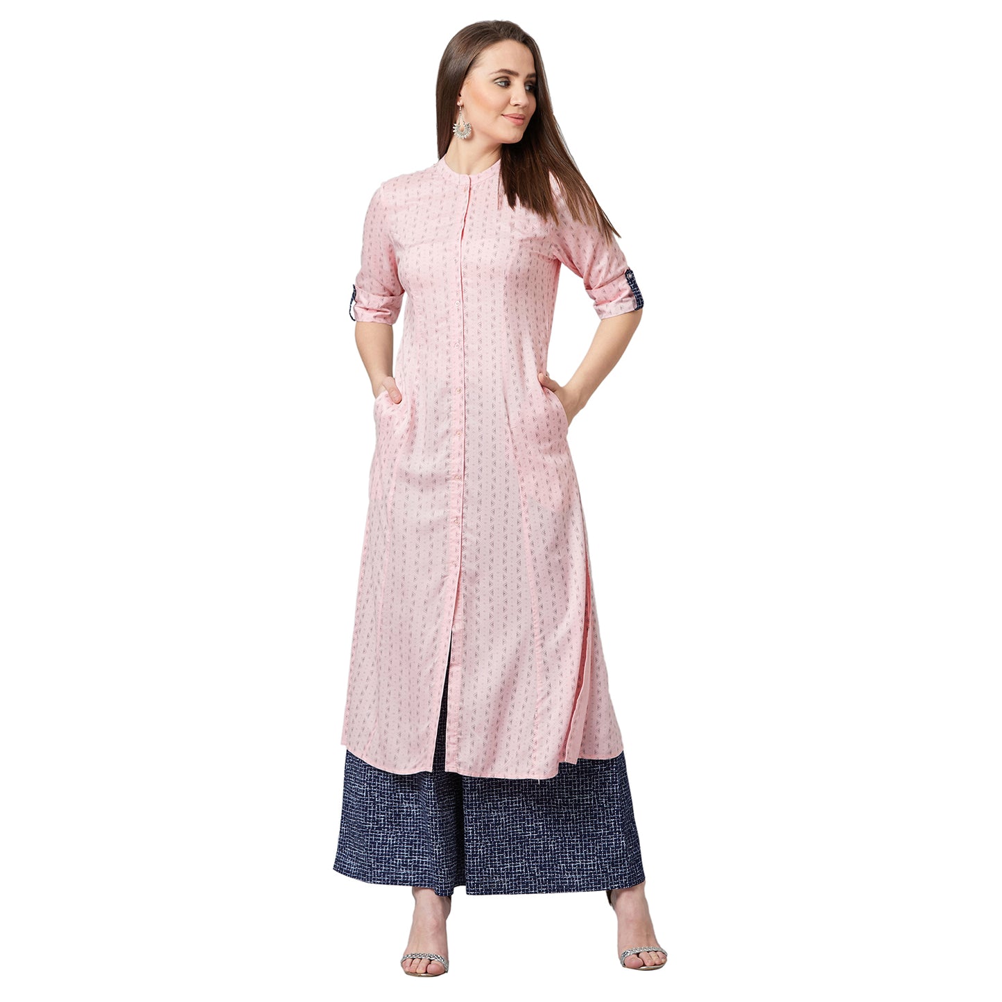 Women Straight Kurta And Palazzo Set
