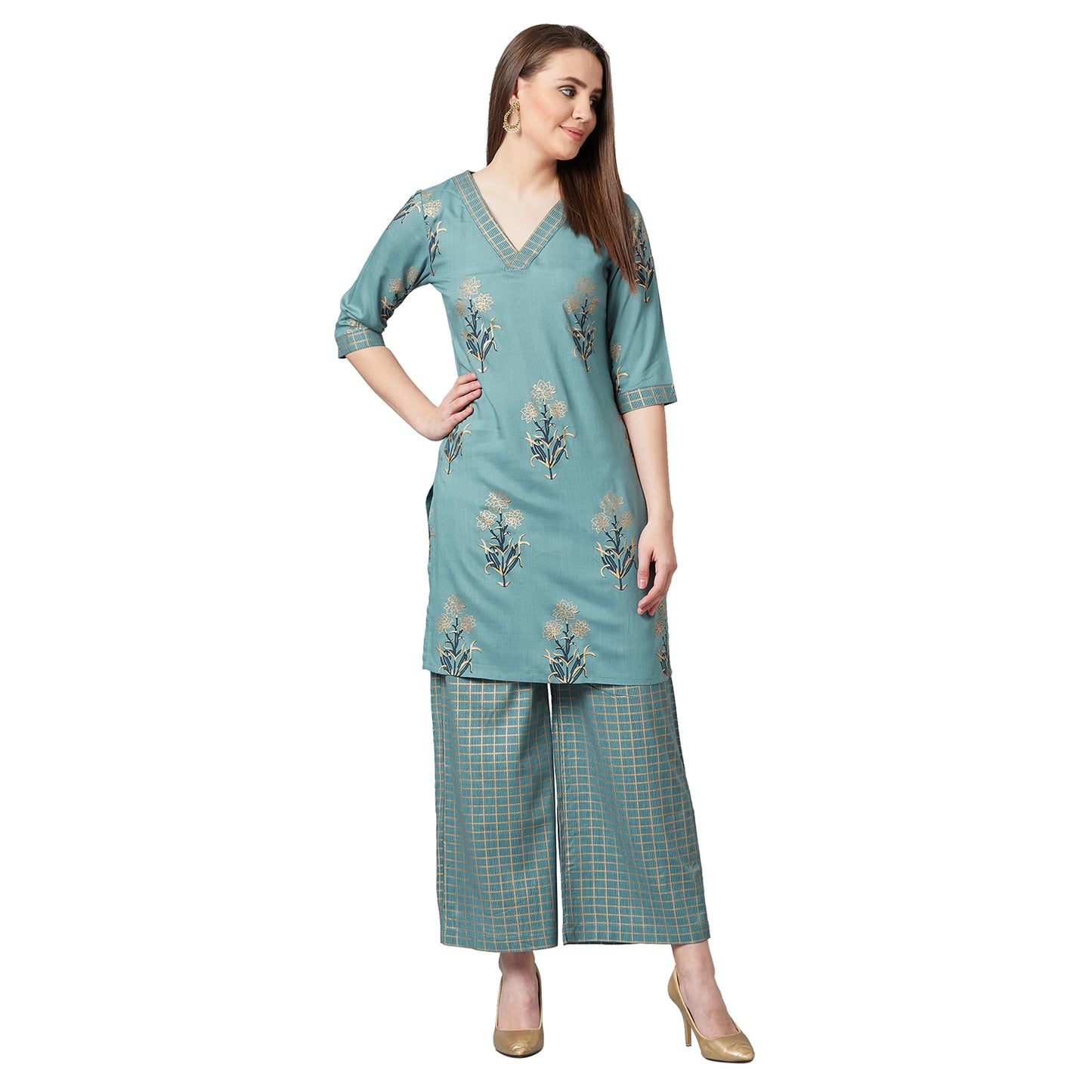 Women A-line Kurta And Palazzo Set
