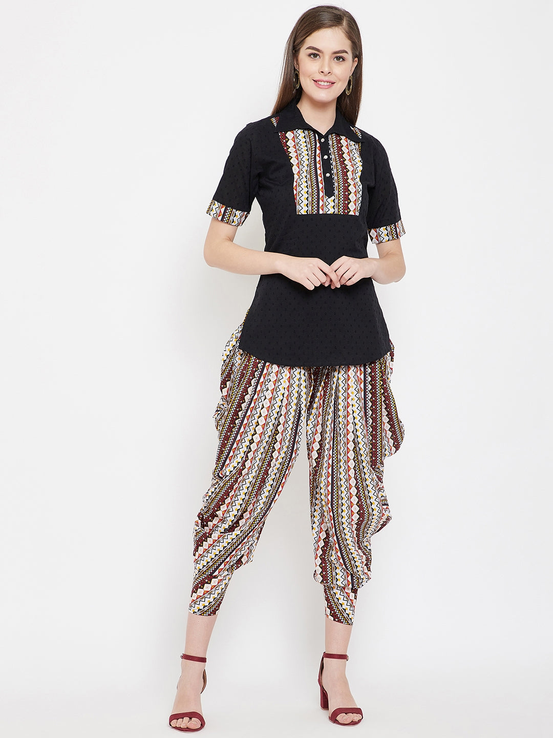 Women's Cotton Straight Kurta and Dhoti Pant Set