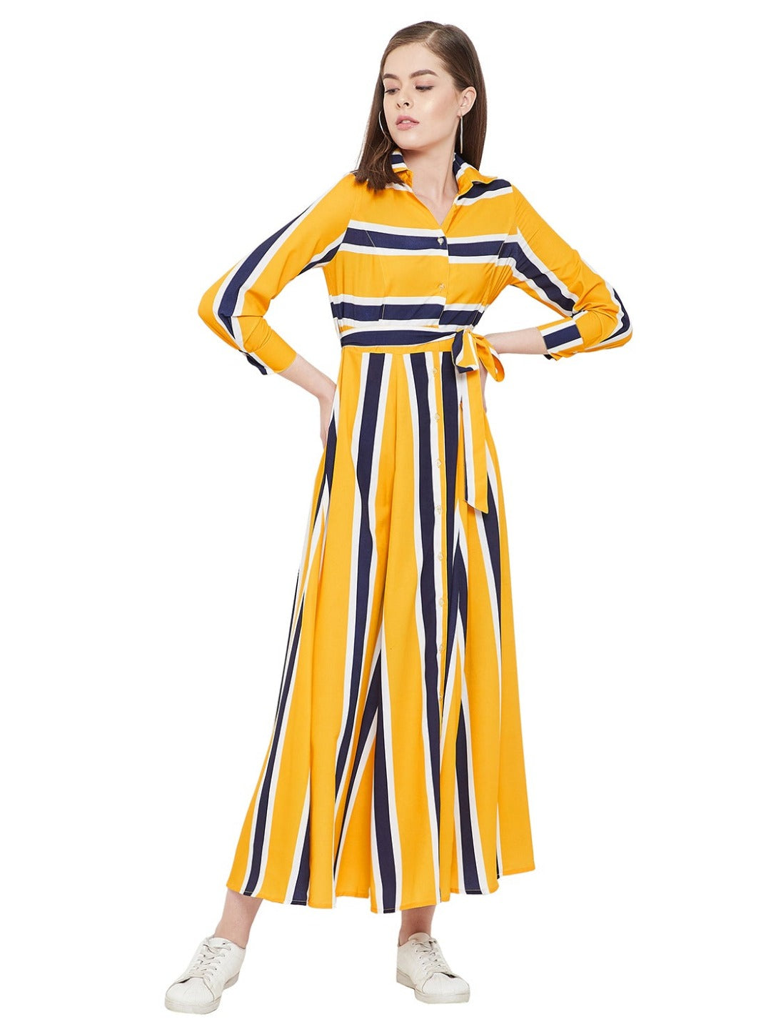 Women's Fit and Flare Maxi Length Dress
