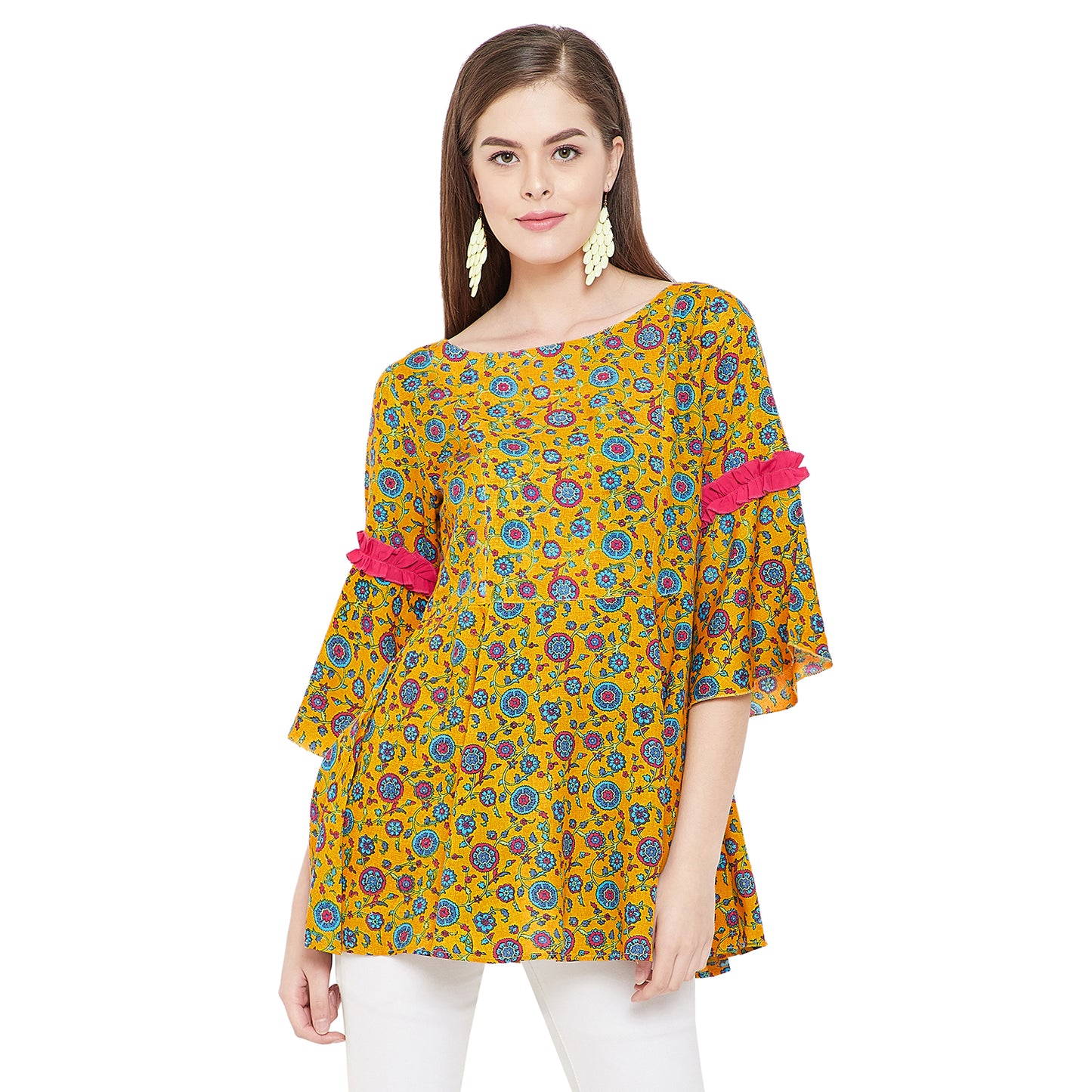 Women's Cotton Fabric Regular Tops