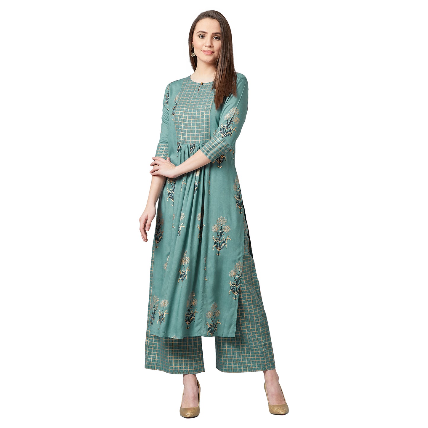 Women A-line Kurta And Palazzo Set