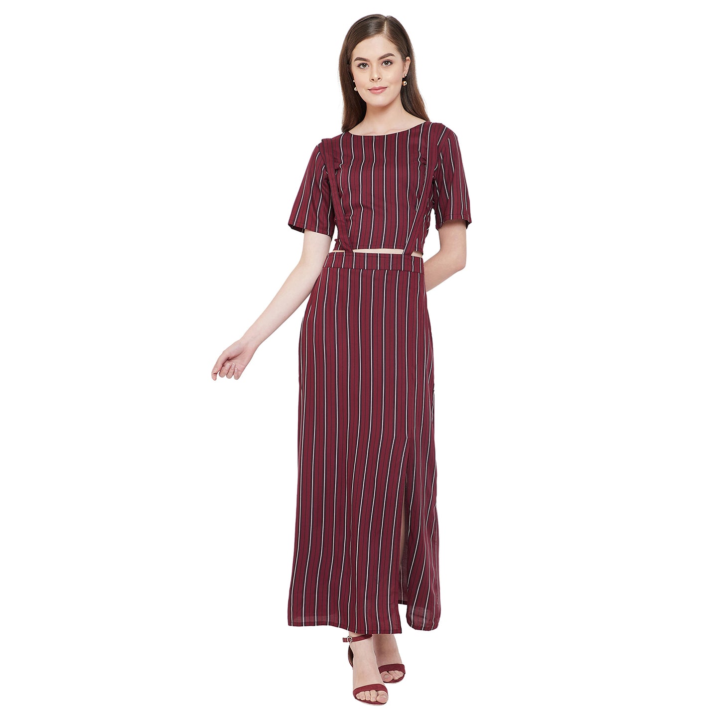 Women's Fit and Flare Midi Length Skirt and top