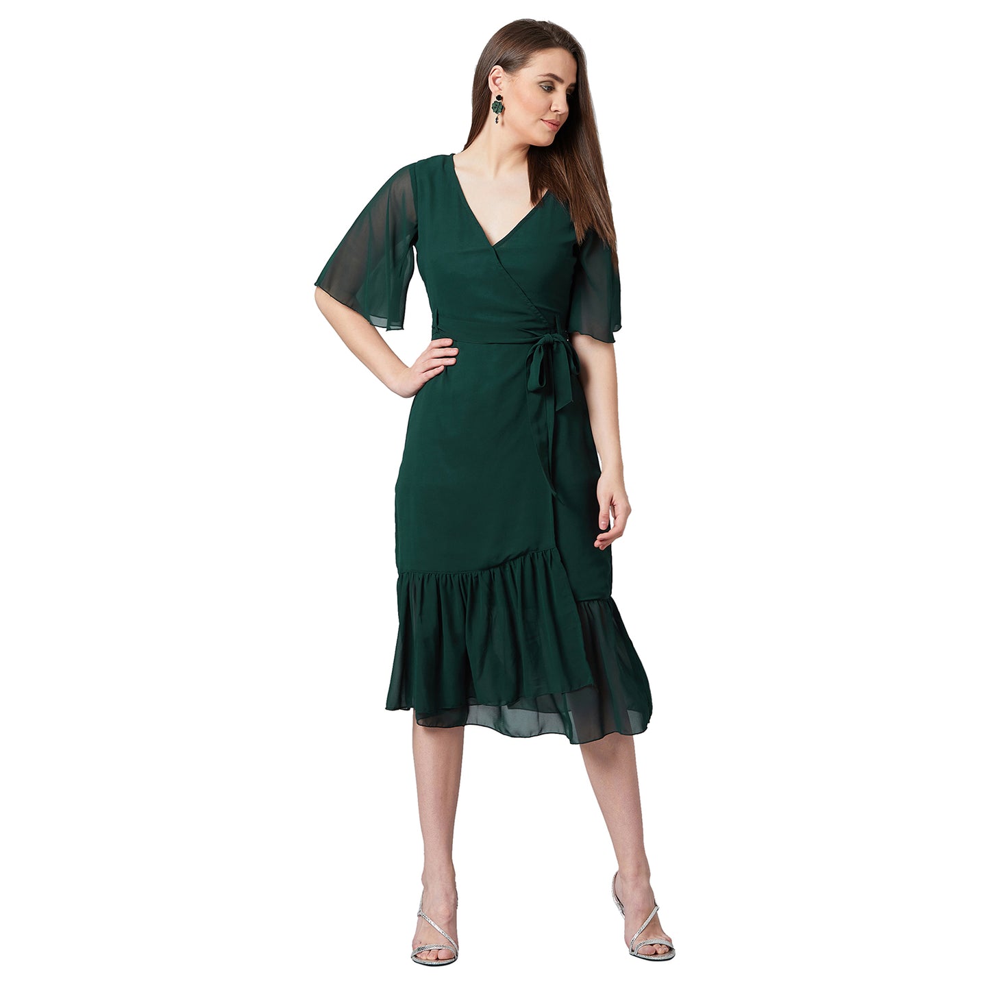 PANIT Women Wrap Midi Dress