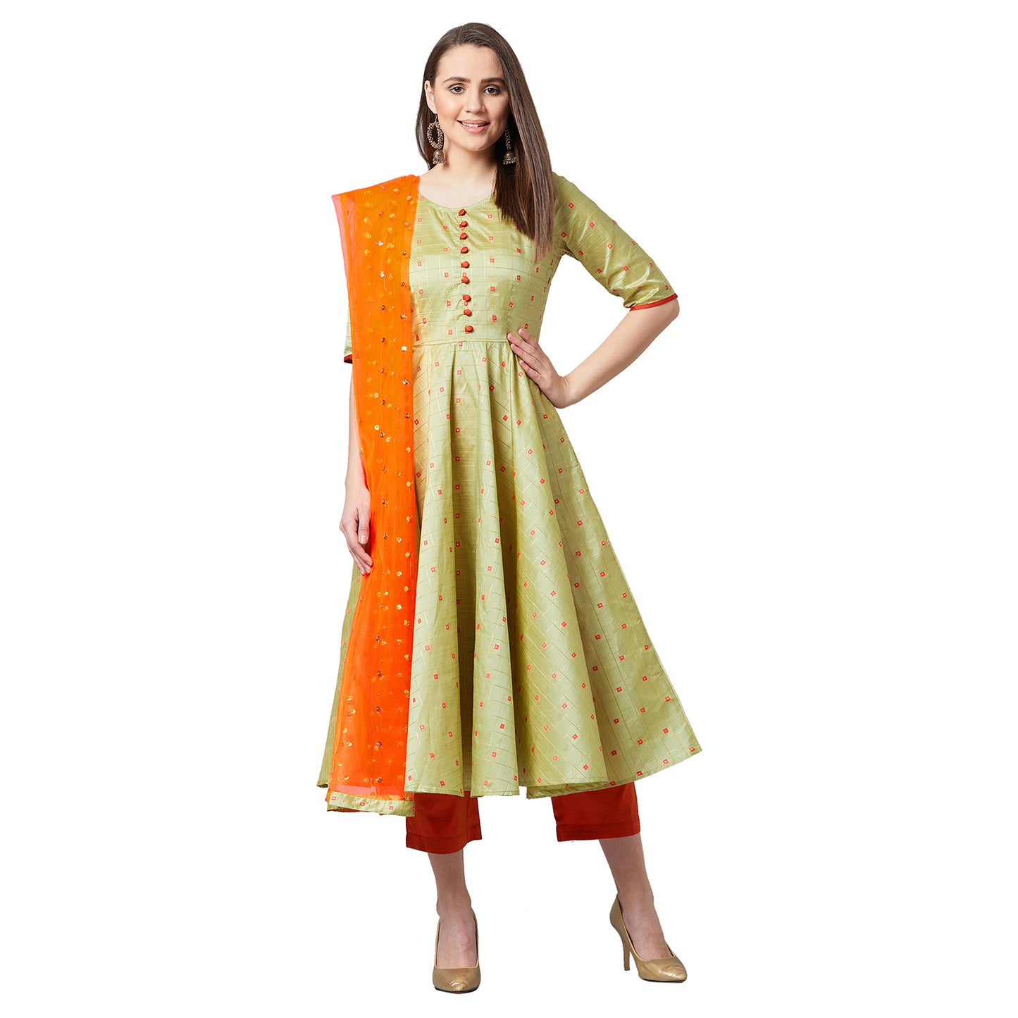 Women Flared Kurta And Pants Set