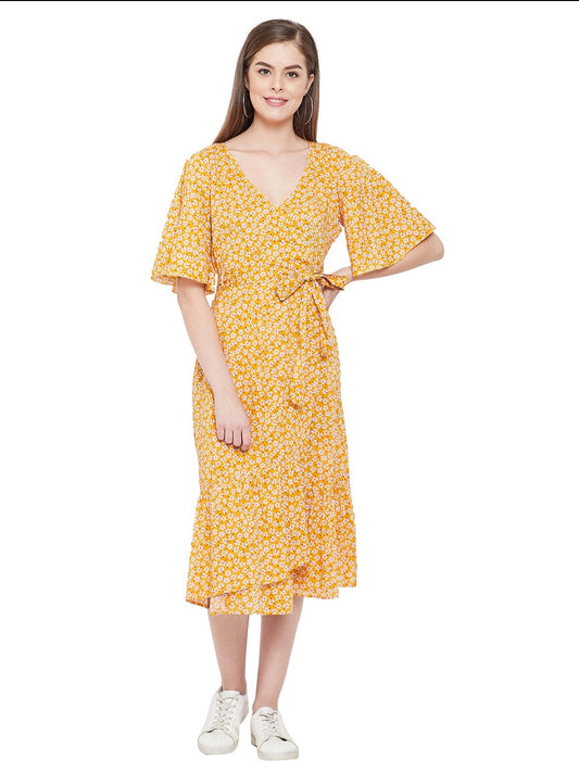 Women's Fit and Flare Above Knee Length Dress