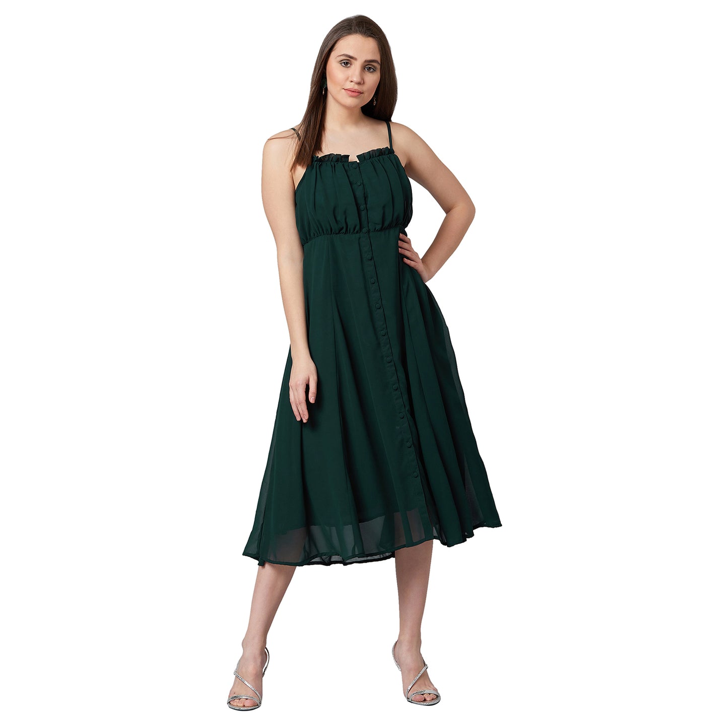 PANIT Women Fit and Flare Midi Dress
