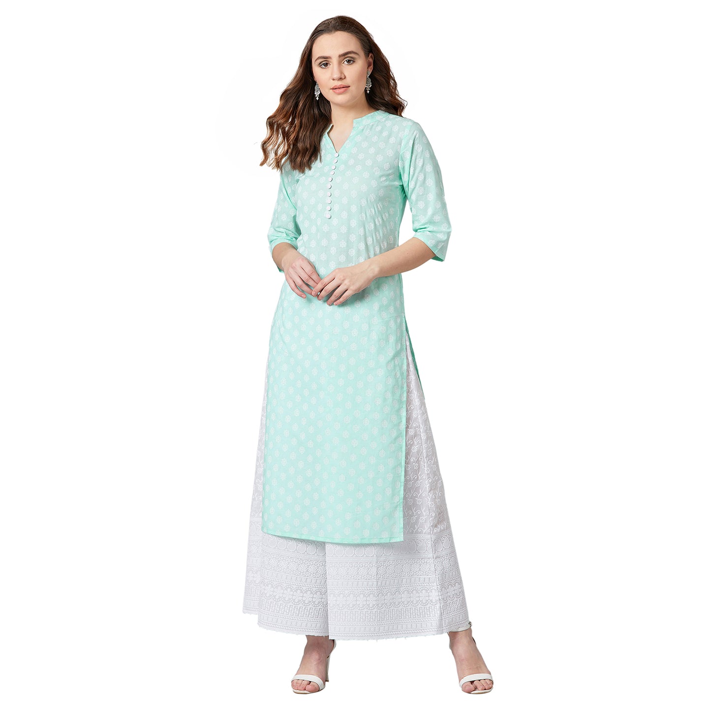 Women Straight Kurta And Palazzo Set