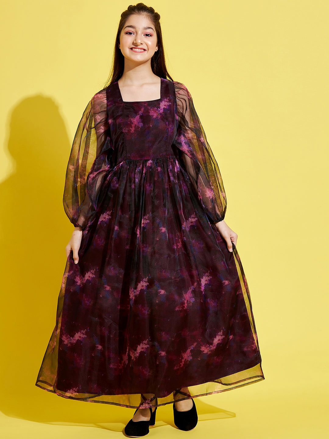 Girl Black Floral Maxi Maxi Dress