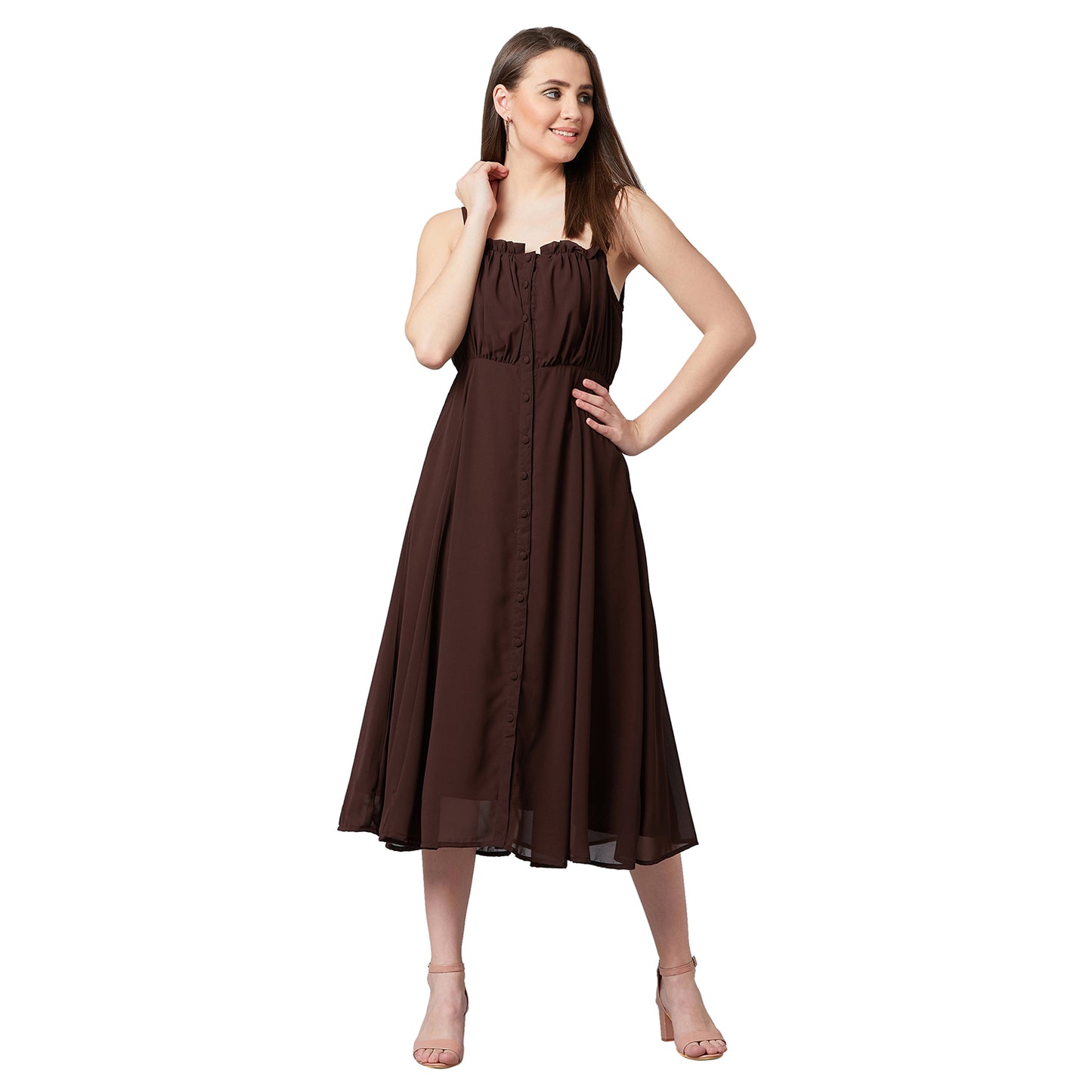 PANIT Women Fit and Flare Midi Dress