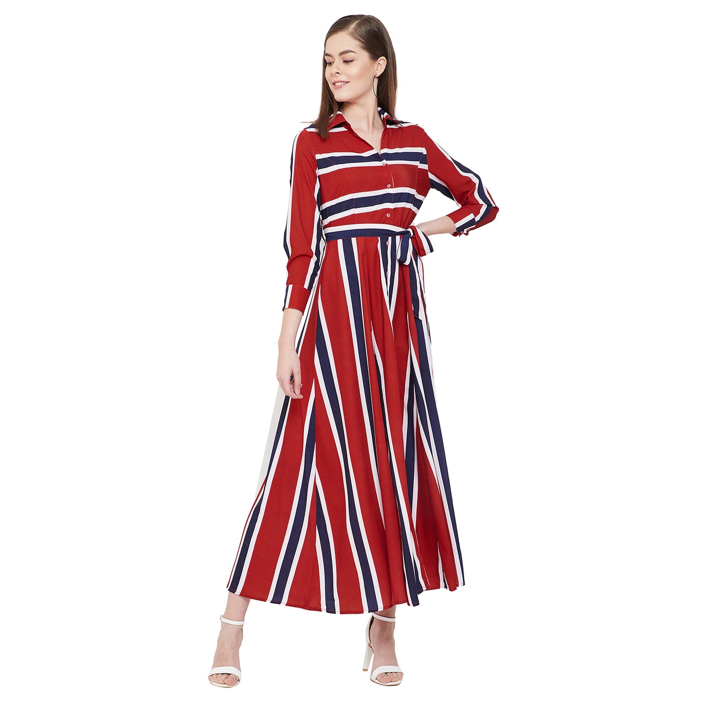 Women's Fit and Flare Maxi Length Dress
