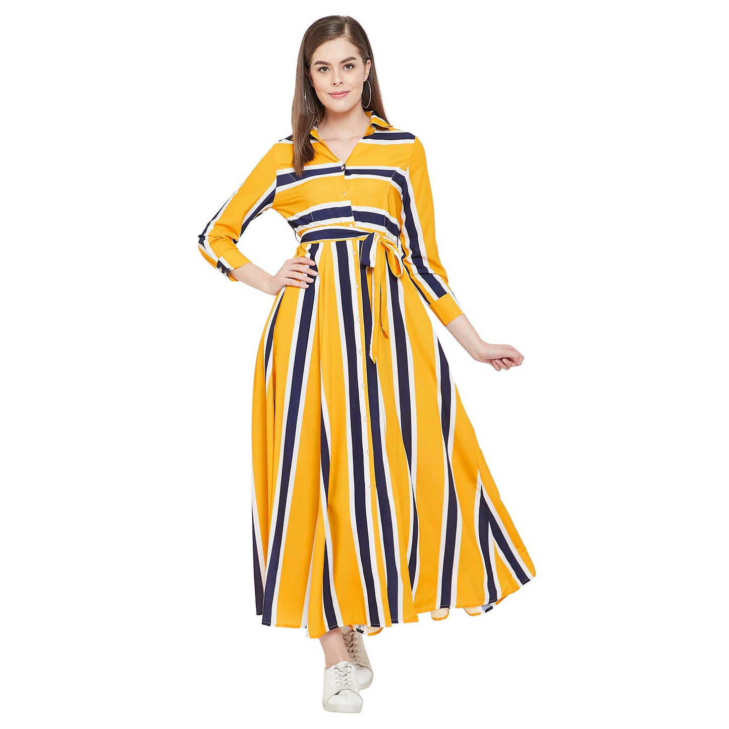 Women's Fit and Flare Maxi Length Dress