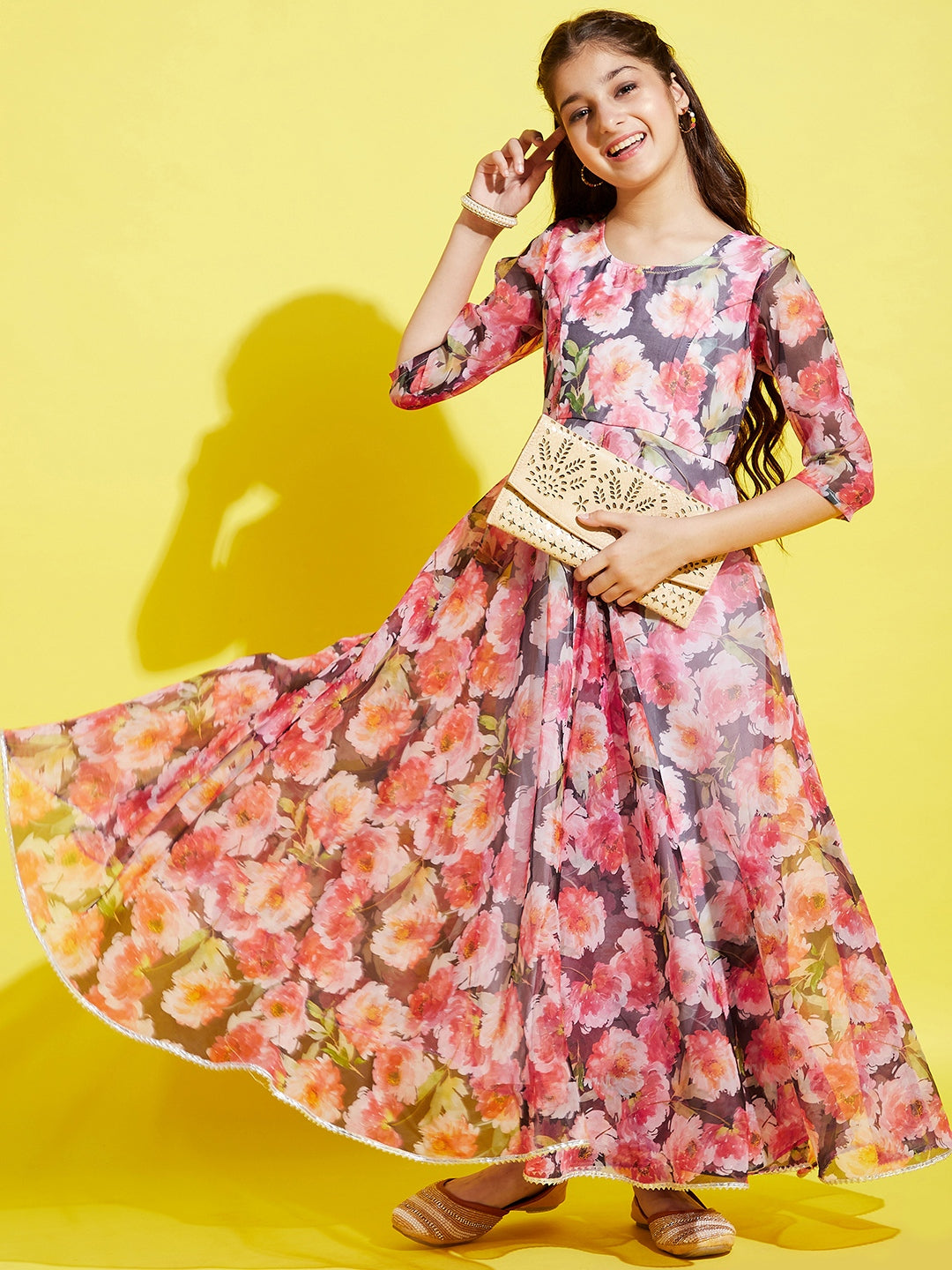 Pink Floral Maxi Maxi Dress