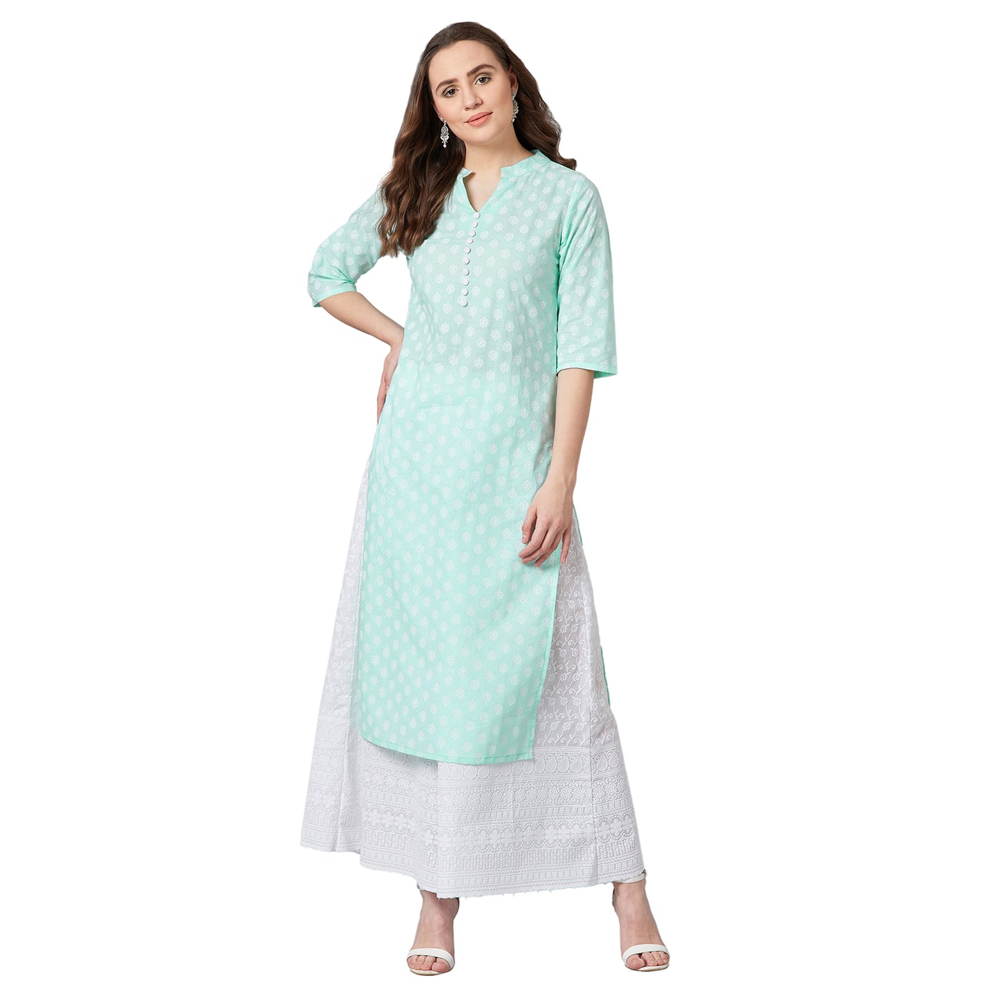 Women Straight Kurta And Palazzo Set