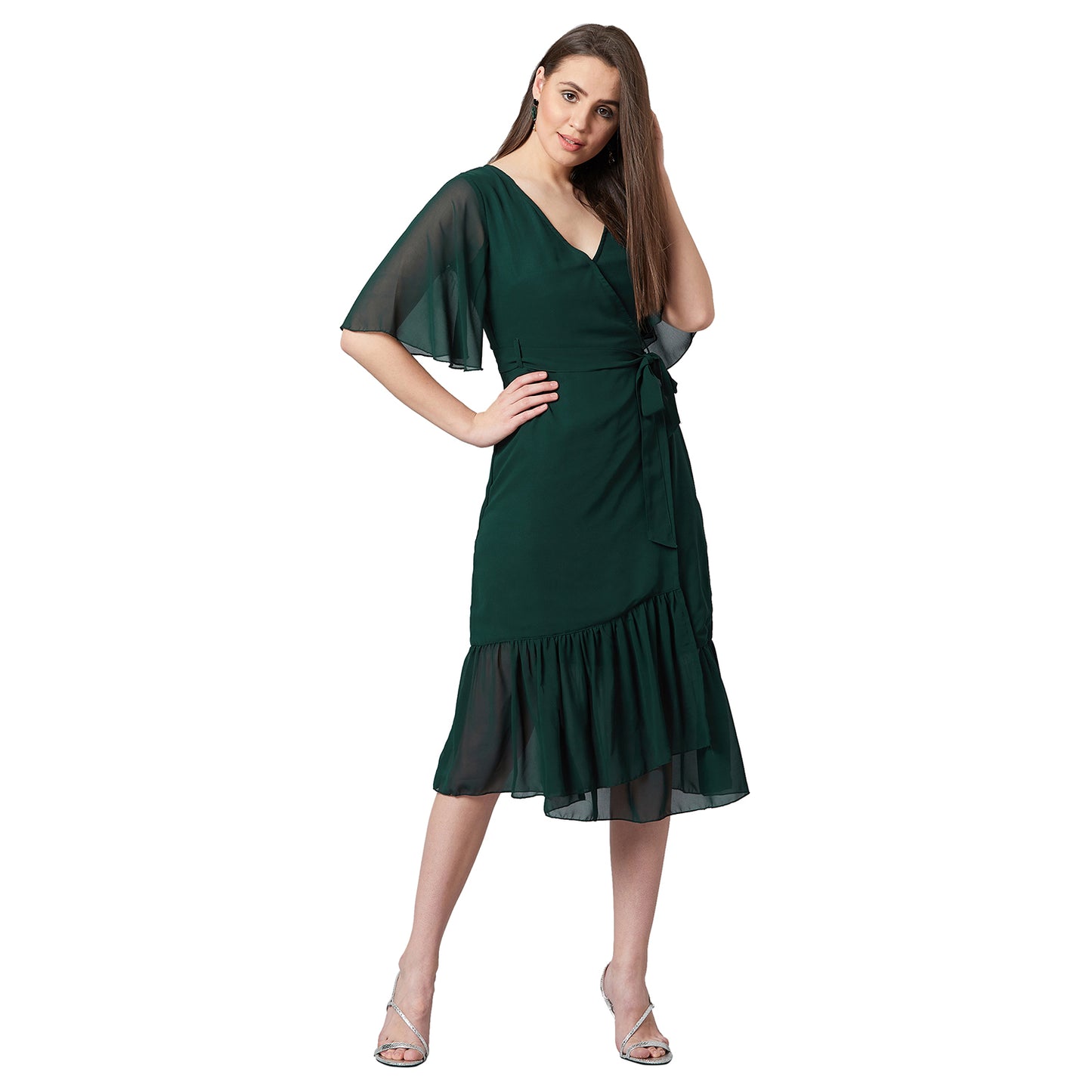 PANIT Women Wrap Midi Dress