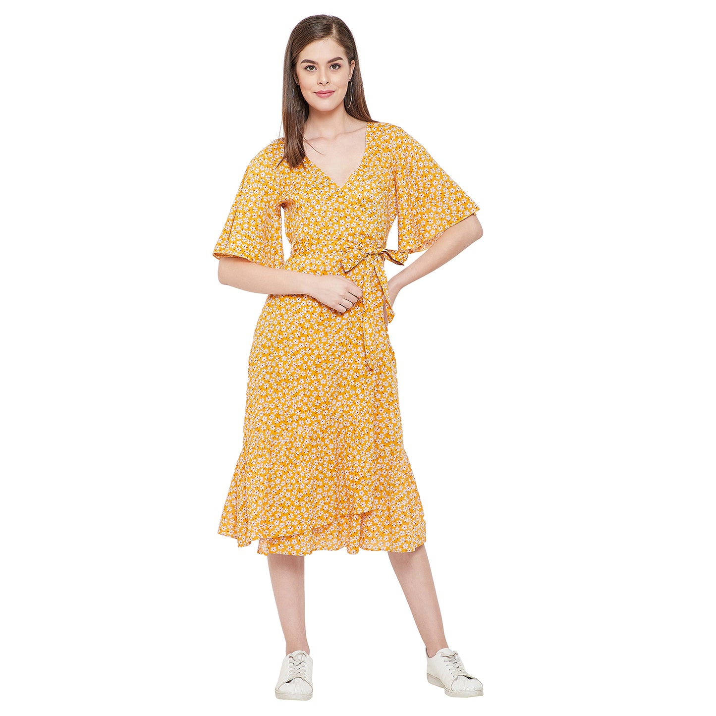 Women's Fit and Flare Above Knee Length Dress