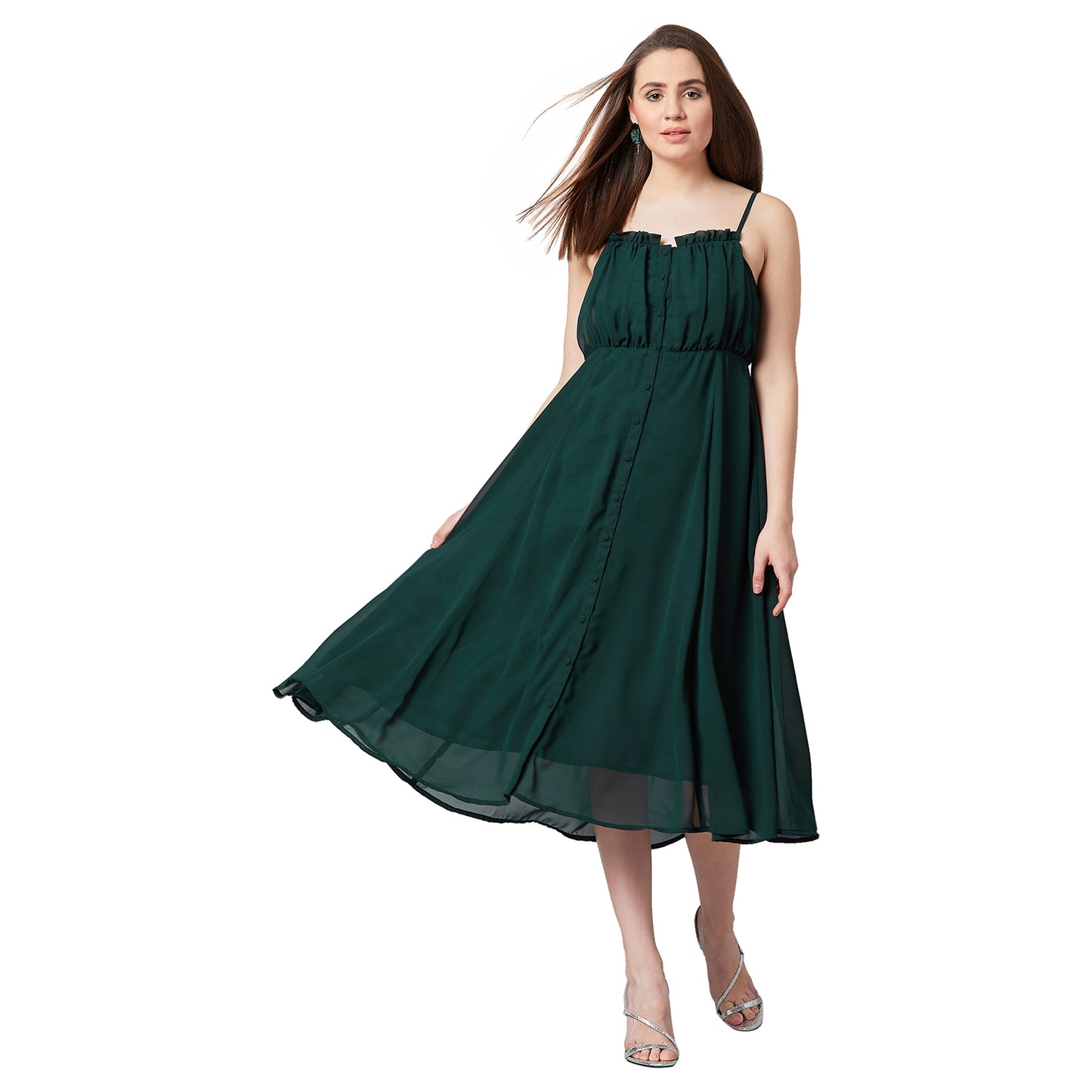 PANIT Women Fit and Flare Midi Dress