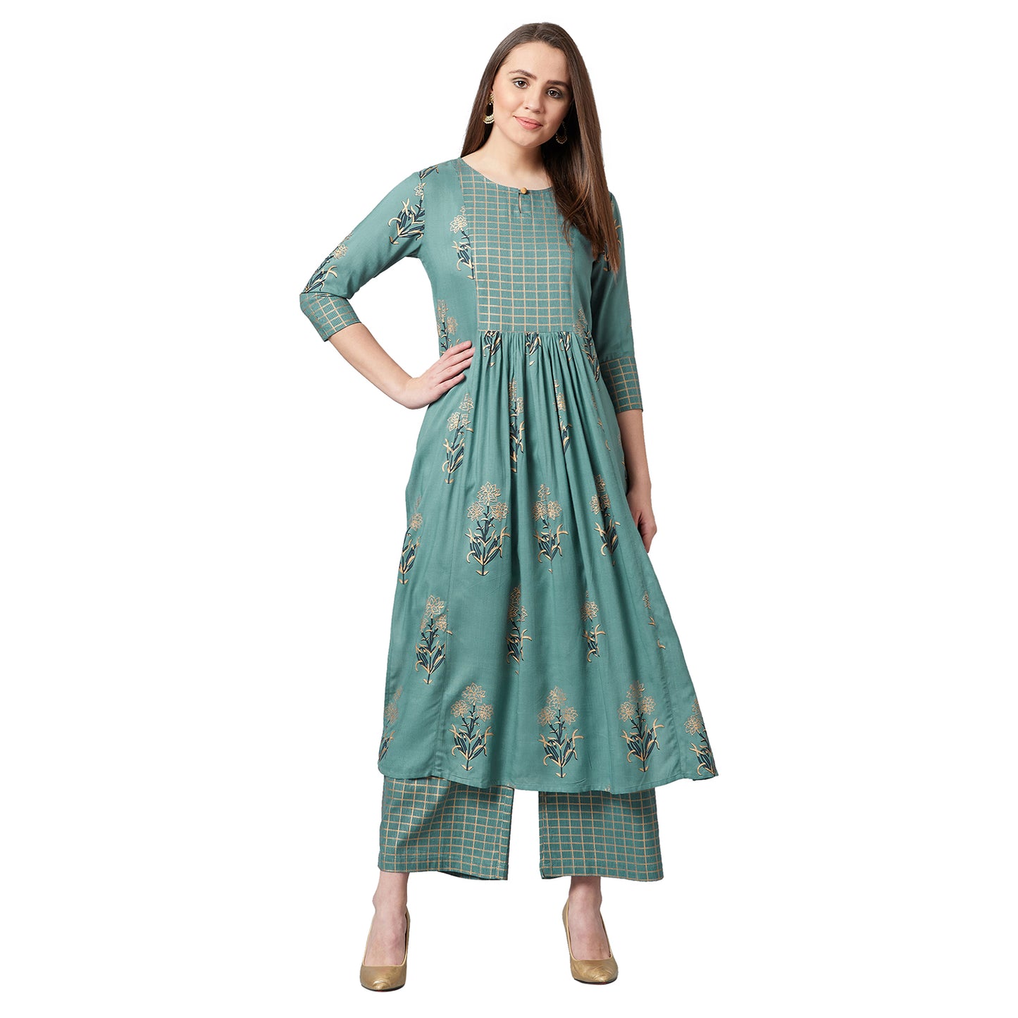 Women A-line Kurta And Palazzo Set