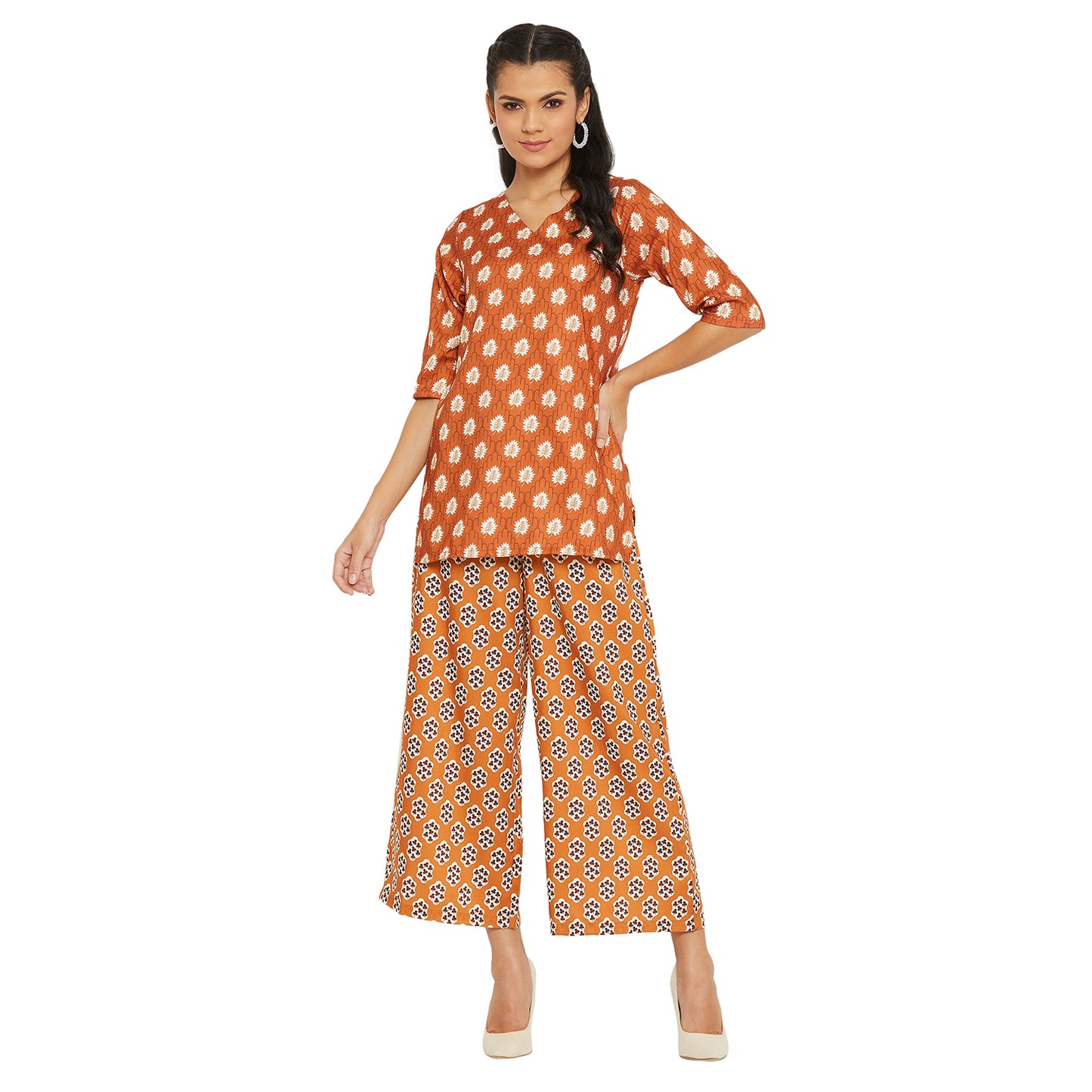 Brown Printed Co-ords Set