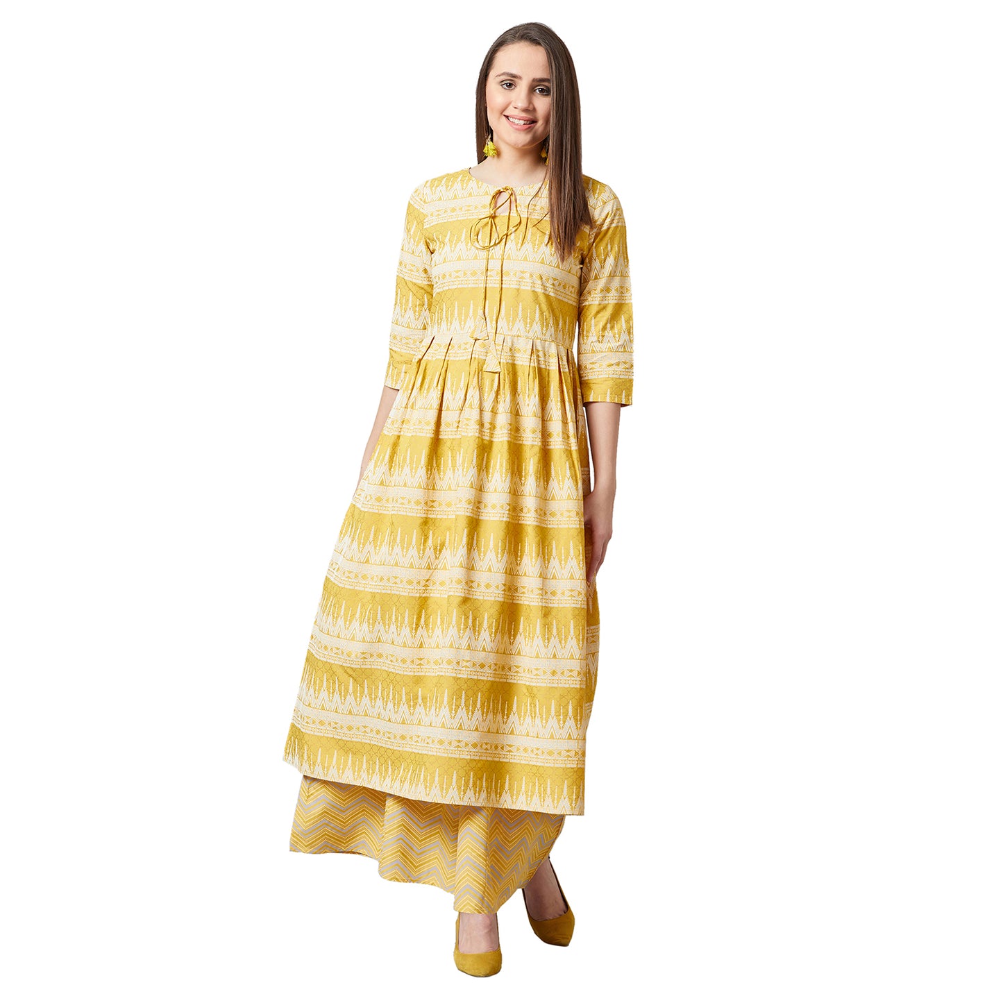 Women Flared Kurta And Palazzo Set