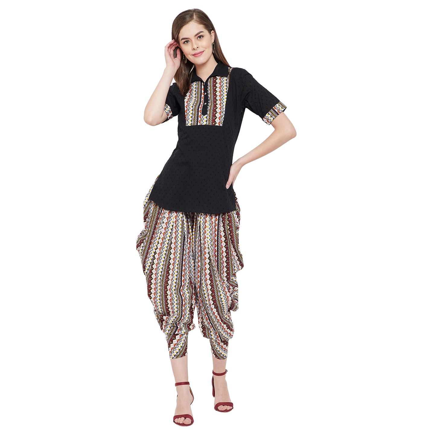 Women's Cotton Straight Kurta and Dhoti Pant Set