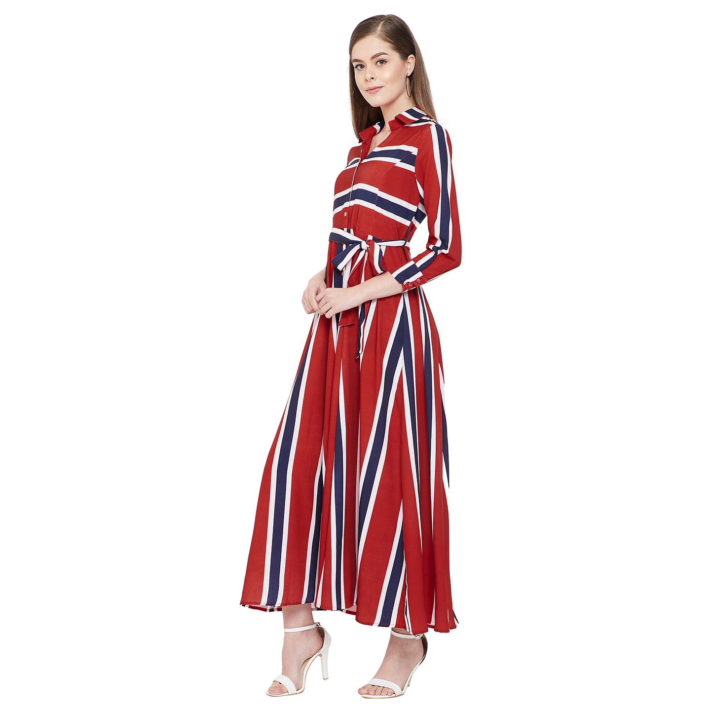 Women's Fit and Flare Maxi Length Dress