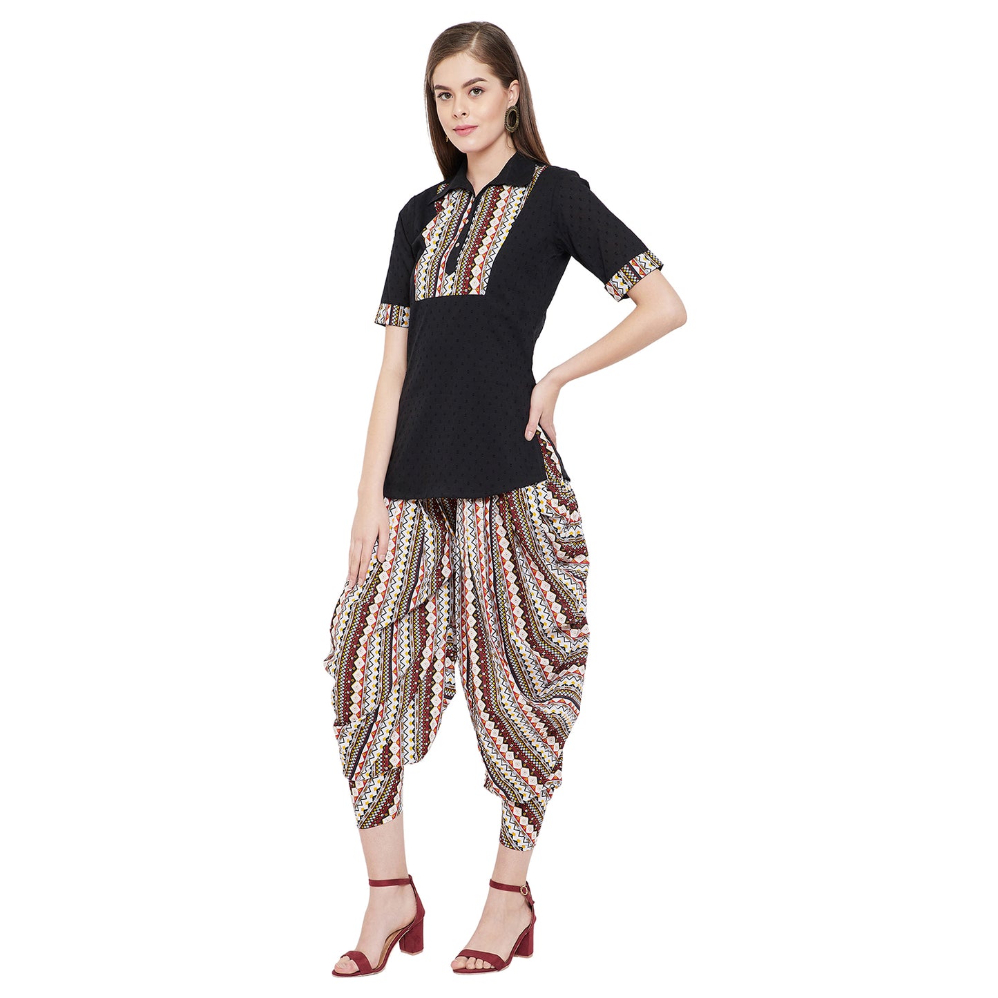 Women's Cotton Straight Kurta and Dhoti Pant Set